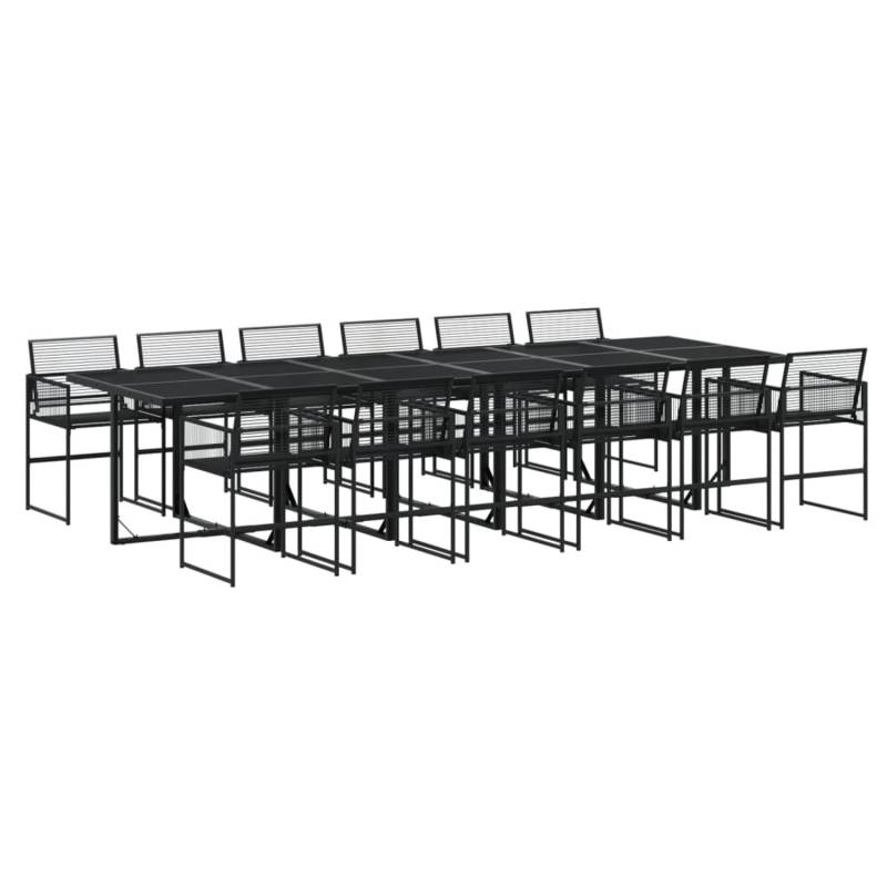 vidaXL 13-tlg Garten-Essgruppe Schwarz Poly Rattan Modell 3 von VIDAXL