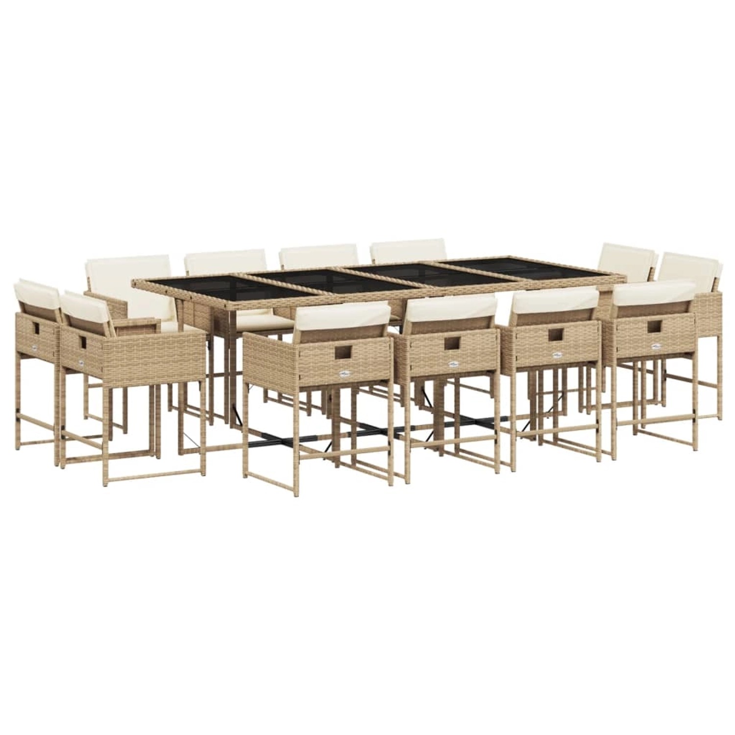 vidaXL 13-tlg Garten-Essgruppe mit Kissen Beige Poly Rattan Modell 11 vidaXL 13-tlg Garten-Essgruppe mit Kissen Beige Poly Rattan Modell 11 von VIDAXL