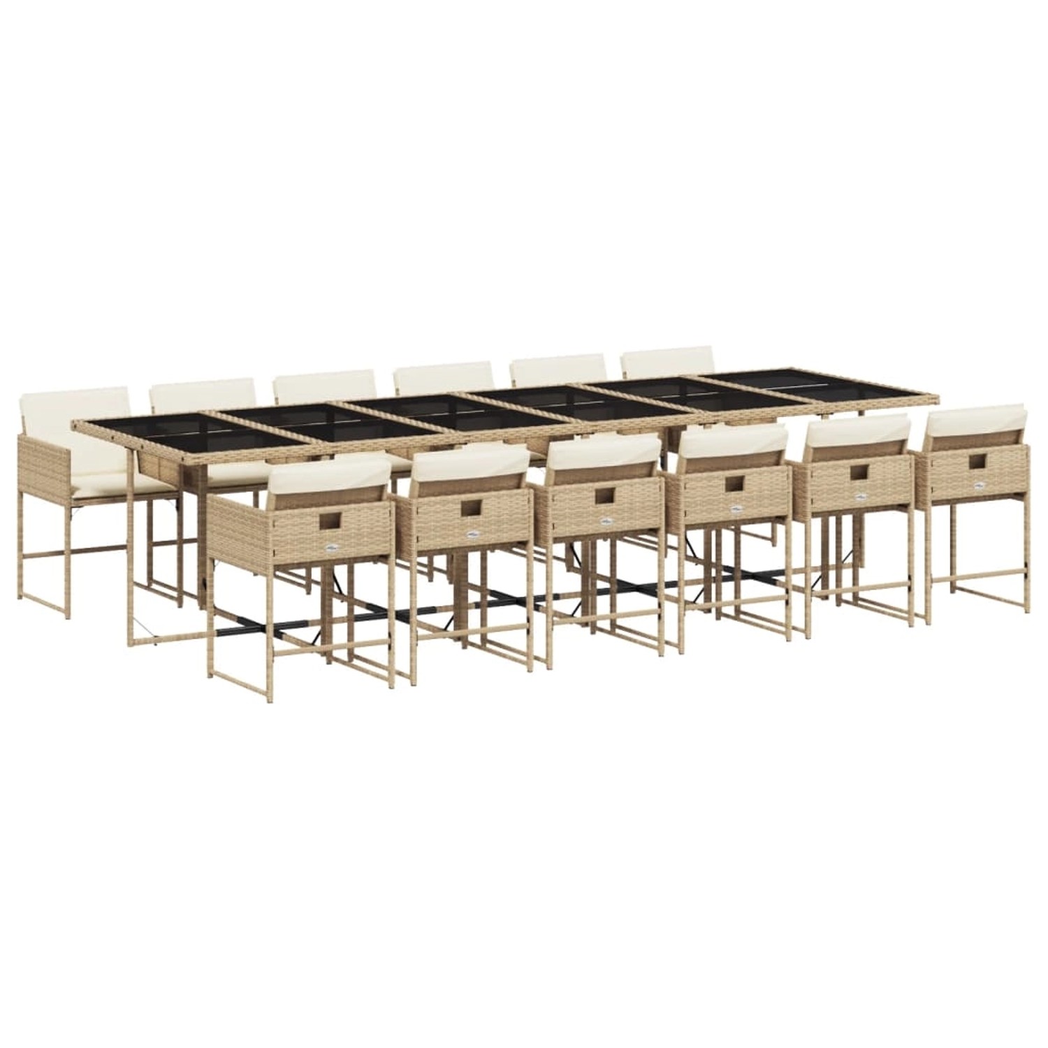 vidaXL 13-tlg Garten-Essgruppe mit Kissen Beige Poly Rattan Modell 14 vidaXL 13-tlg Garten-Essgruppe mit Kissen Beige Poly Rattan Modell 14 von VIDAXL