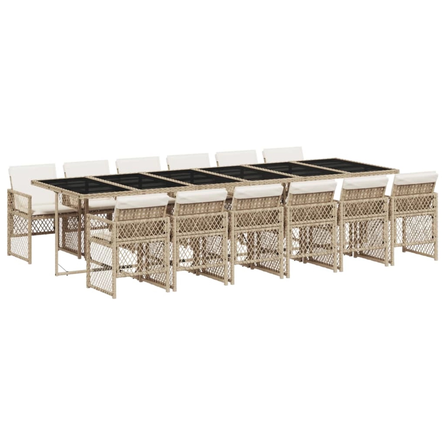 vidaXL 13-tlg Garten-Essgruppe mit Kissen Beige Poly Rattan Modell 17 vidaXL 13-tlg Garten-Essgruppe mit Kissen Beige Poly Rattan Modell 17 von VIDAXL