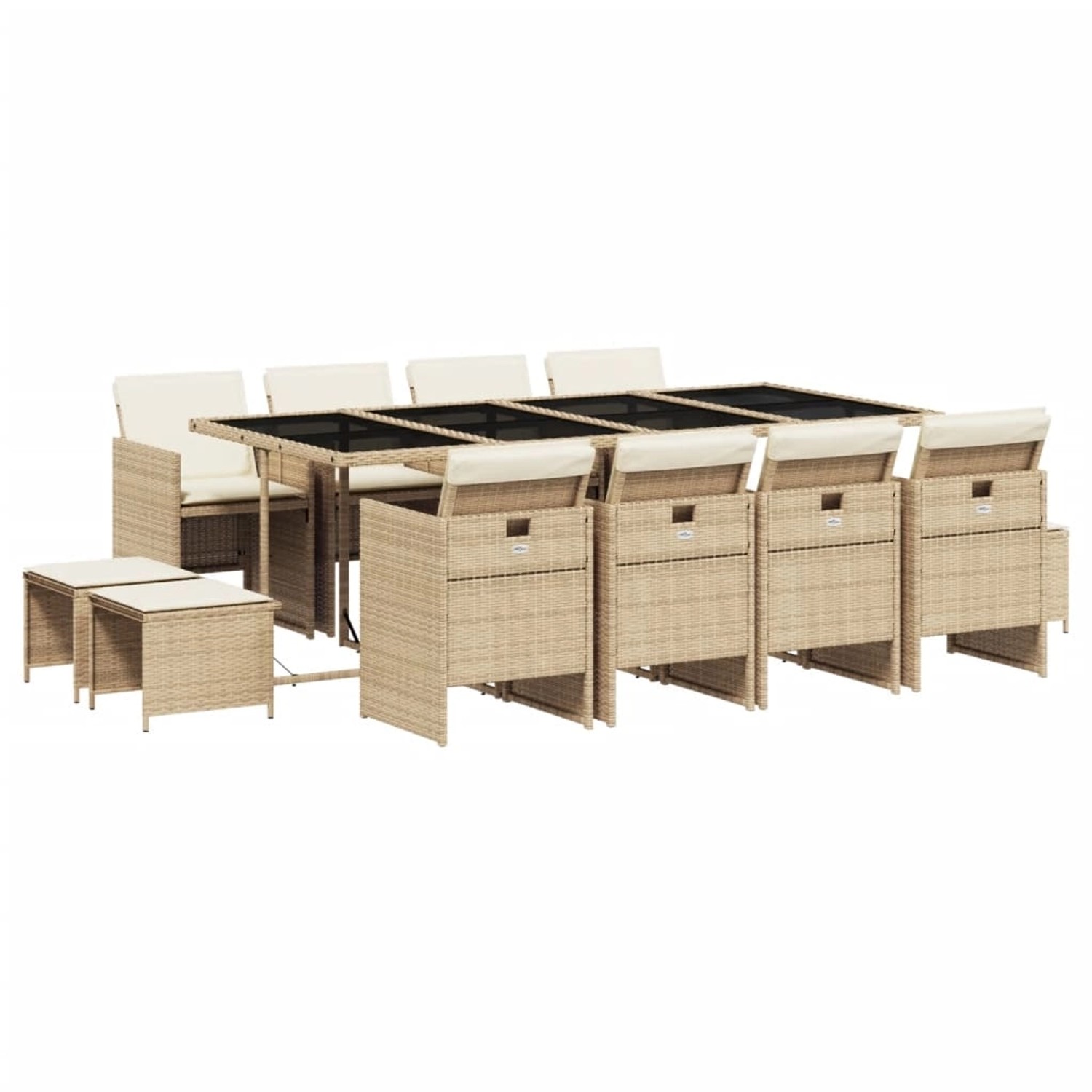 vidaXL 13-tlg Garten-Essgruppe mit Kissen Beige Poly Rattan Modell 19 vidaXL 13-tlg Garten-Essgruppe mit Kissen Beige Poly Rattan Modell 19 von VIDAXL