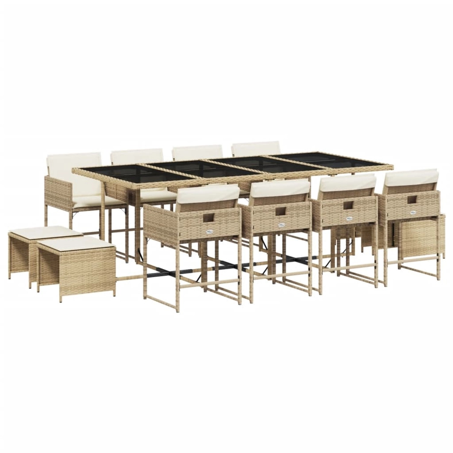 vidaXL 13-tlg Garten-Essgruppe mit Kissen Beige Poly Rattan Modell 5 vidaXL 13-tlg Garten-Essgruppe mit Kissen Beige Poly Rattan Modell 5 von VIDAXL