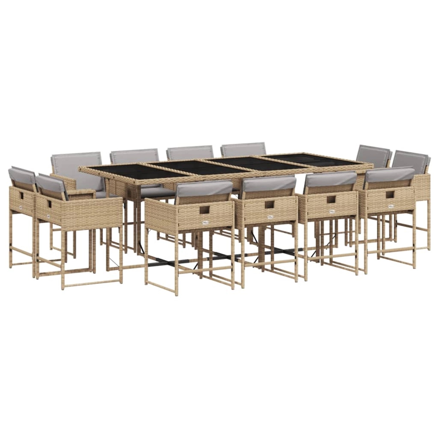vidaXL 13-tlg Garten-Essgruppe mit Kissen Beigemischung Poly Rattan Modell 13 vidaXL 13-tlg Garten-Essgruppe mit Kissen Beigemischung Poly Rattan Modell 13 von VIDAXL