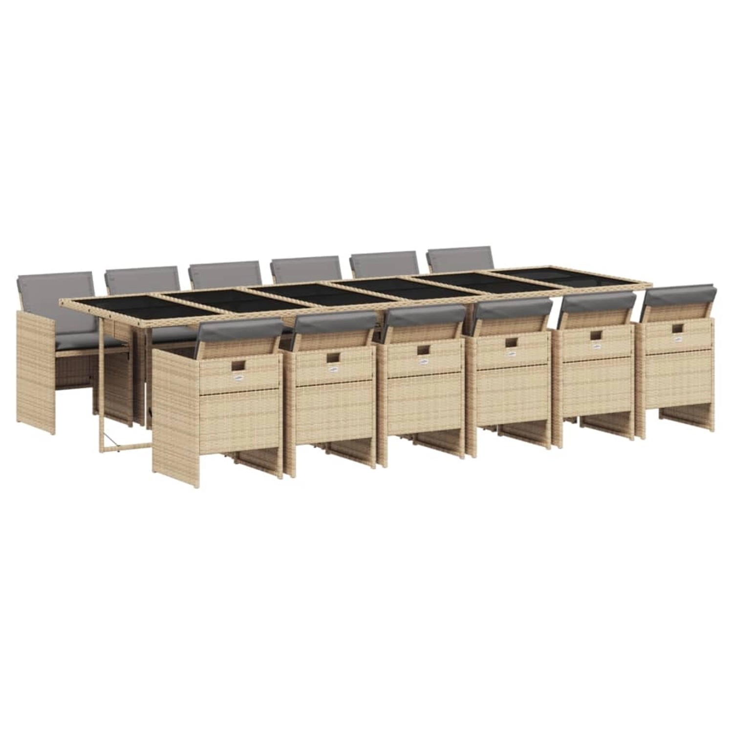 vidaXL 13-tlg Garten-Essgruppe mit Kissen Beigemischung Poly Rattan Modell 2 vidaXL 13-tlg Garten-Essgruppe mit Kissen Beigemischung Poly Rattan Modell 2 von VIDAXL