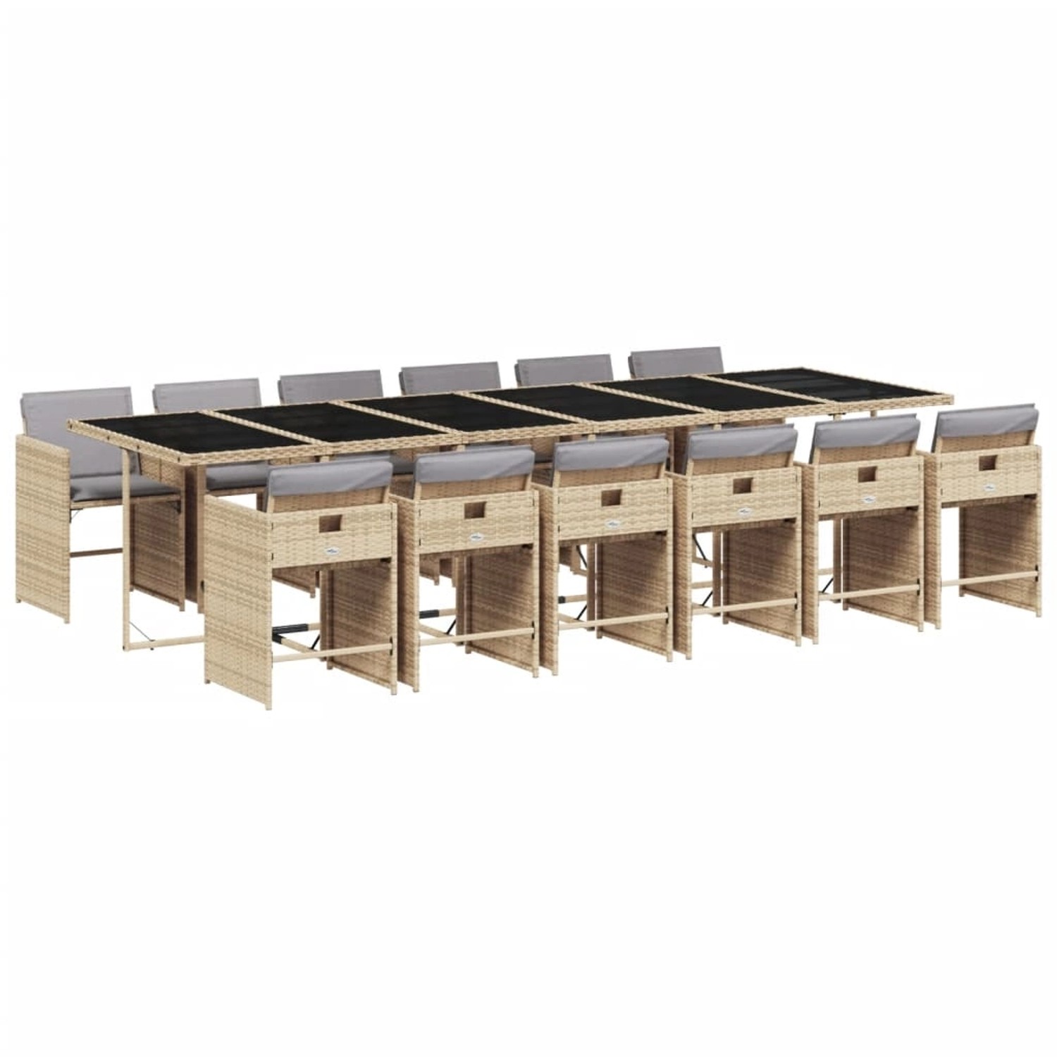 vidaXL 13-tlg Garten-Essgruppe mit Kissen Beigemischung Poly Rattan Modell 8 vidaXL 13-tlg Garten-Essgruppe mit Kissen Beigemischung Poly Rattan Modell 8 von VIDAXL