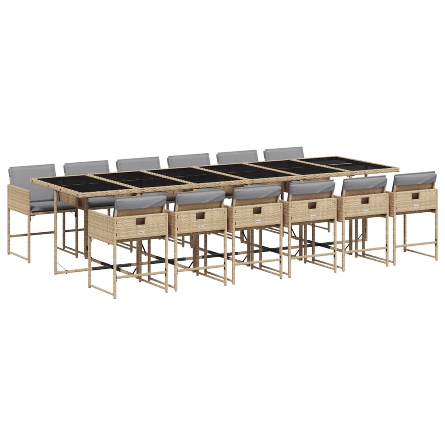 vidaXL 13-tlg Garten-Essgruppe mit Kissen Beigemischung Poly Rattan Modell 9 vidaXL 13-tlg Garten-Essgruppe mit Kissen Beigemischung Poly Rattan Modell 9 von VIDAXL