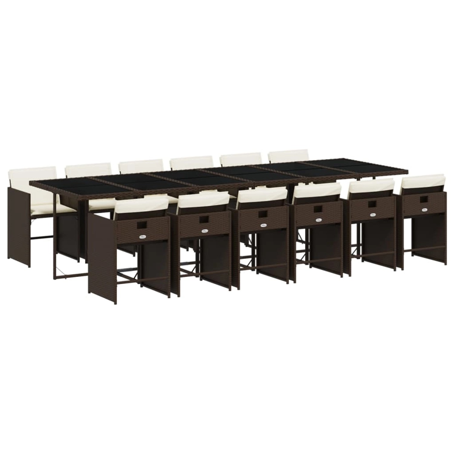 vidaXL 13-tlg Garten-Essgruppe mit Kissen Braun Poly Rattan Modell 1 vidaXL 13-tlg Garten-Essgruppe mit Kissen Braun Poly Rattan Modell 1 von VIDAXL