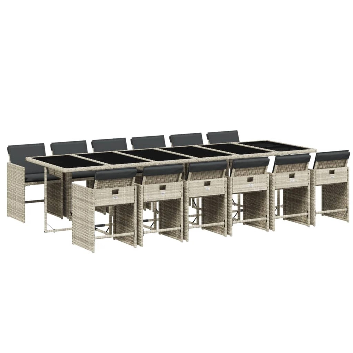 vidaXL 13-tlg Garten-Essgruppe mit Kissen Hellgrau Poly Rattan Modell 1 vidaXL 13-tlg Garten-Essgruppe mit Kissen Hellgrau Poly Rattan Modell 1 von VIDAXL