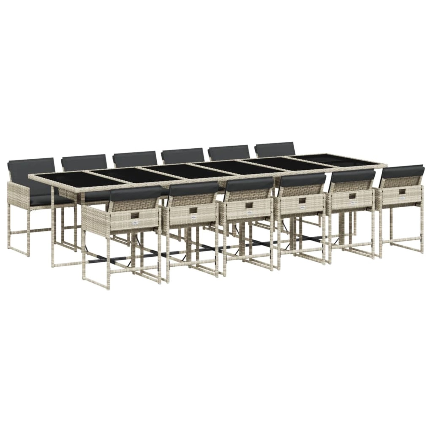 vidaXL 13-tlg Garten-Essgruppe mit Kissen Hellgrau Poly Rattan Modell 4 vidaXL 13-tlg Garten-Essgruppe mit Kissen Hellgrau Poly Rattan Modell 4 von VIDAXL
