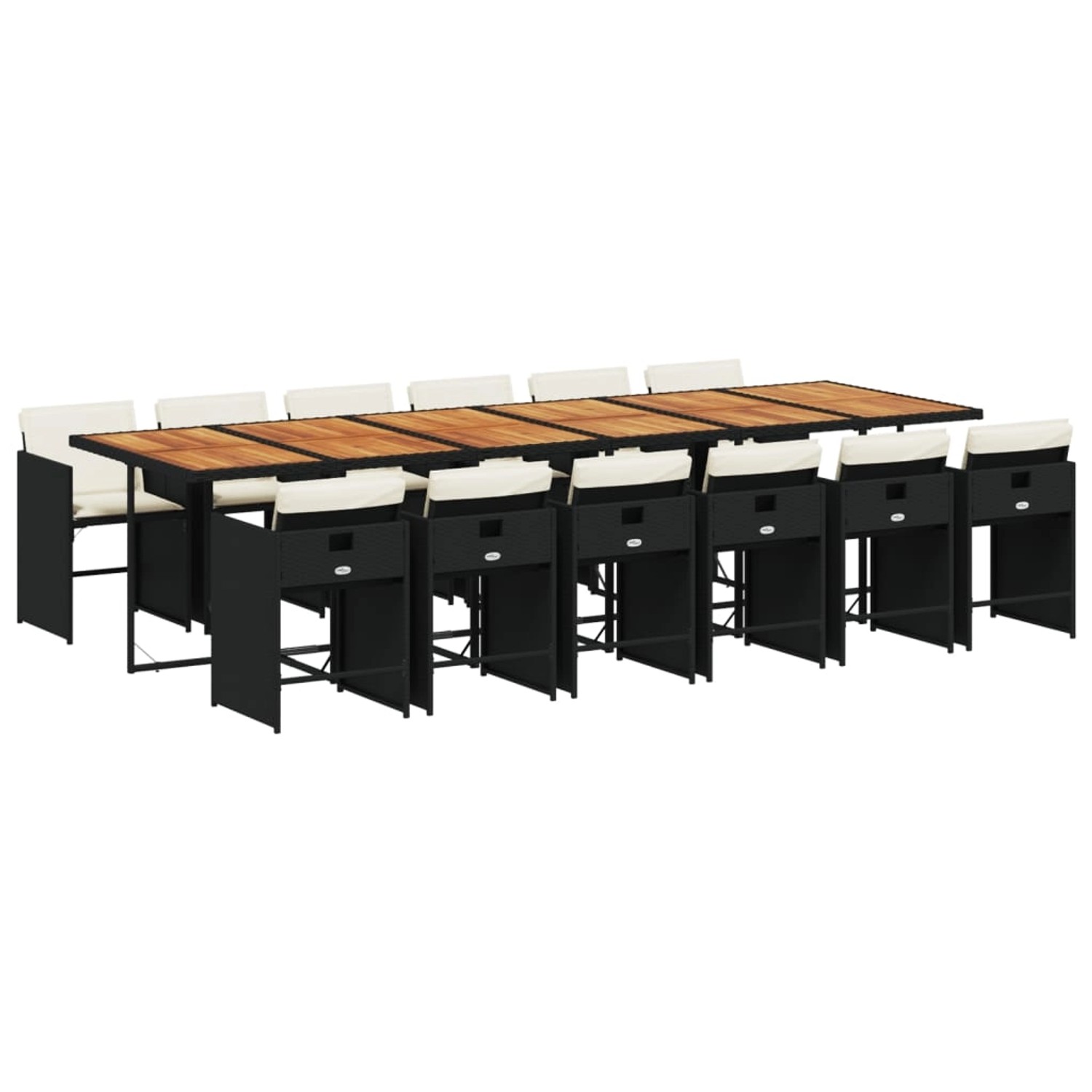 vidaXL 13-tlg Garten-Essgruppe mit Kissen Schwarz Poly Rattan Modell 1 vidaXL 13-tlg Garten-Essgruppe mit Kissen Schwarz Poly Rattan Modell 1 von VIDAXL