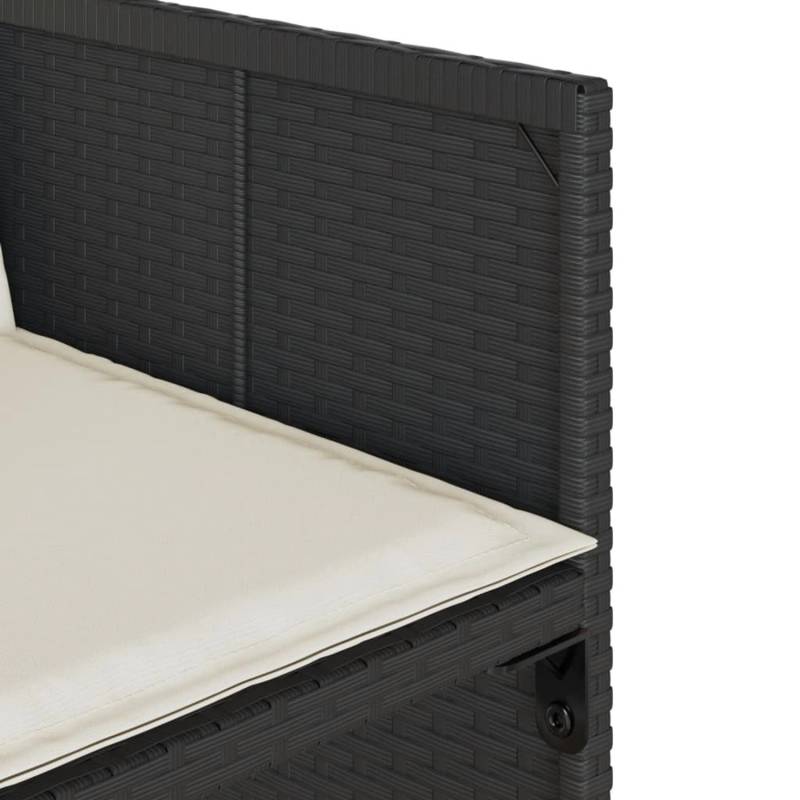 vidaXL 13-tlg Garten-Essgruppe mit Kissen Schwarz Poly Rattan Modell 10 von VIDAXL