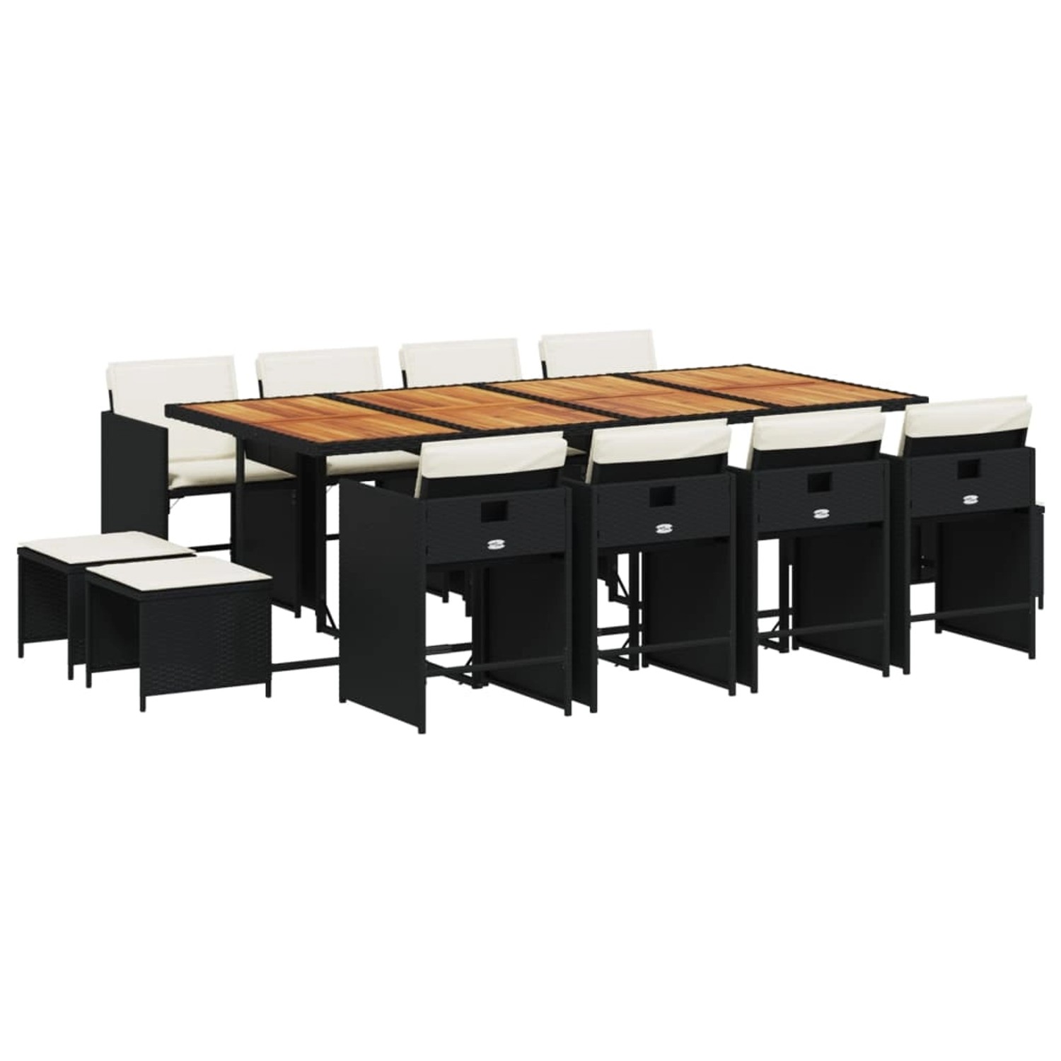 vidaXL 13-tlg Garten-Essgruppe mit Kissen Schwarz Poly Rattan Modell 15 vidaXL 13-tlg Garten-Essgruppe mit Kissen Schwarz Poly Rattan Modell 15 von VIDAXL