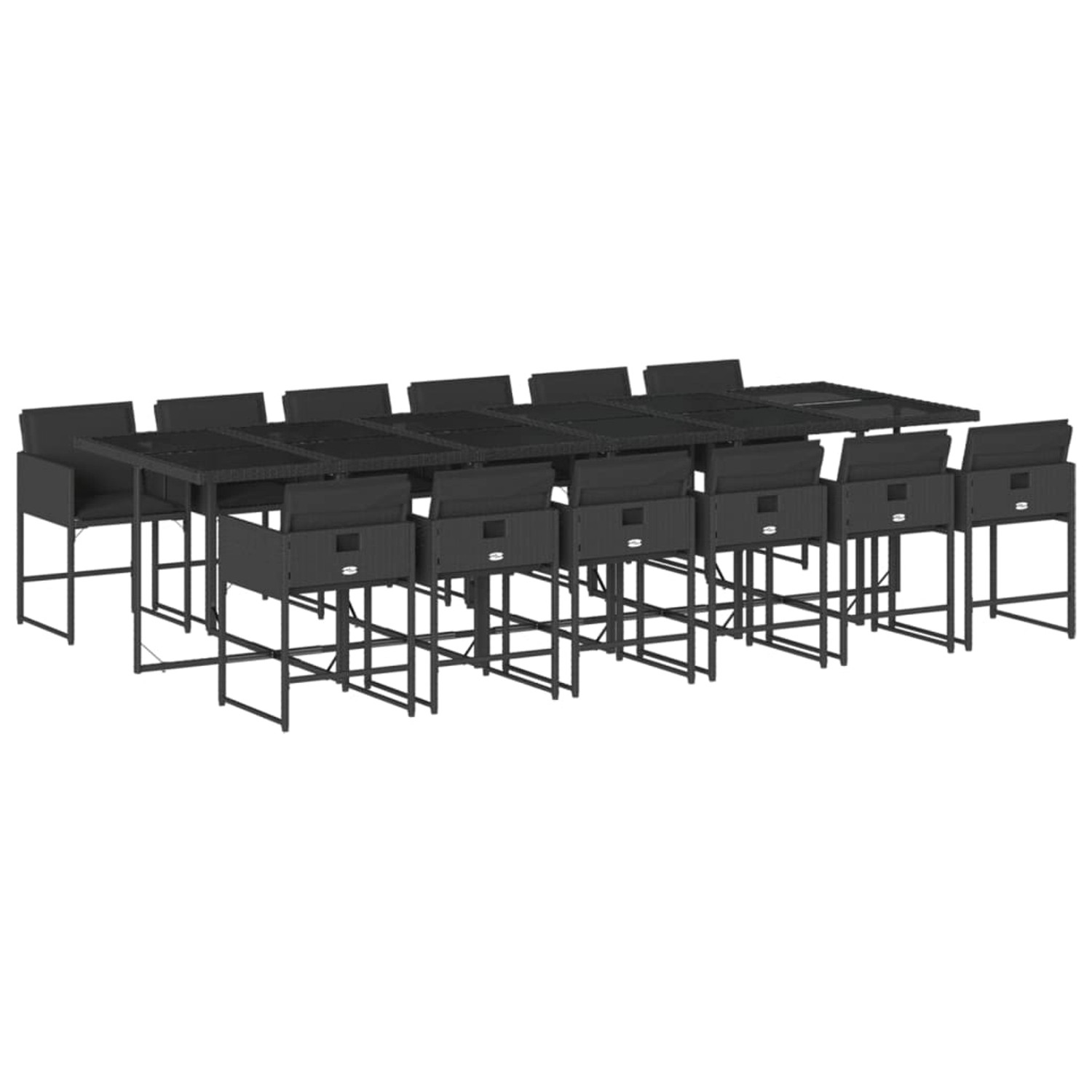 vidaXL 13-tlg Garten-Essgruppe mit Kissen Schwarz Poly Rattan Modell 17 vidaXL 13-tlg Garten-Essgruppe mit Kissen Schwarz Poly Rattan Modell 17 von VIDAXL