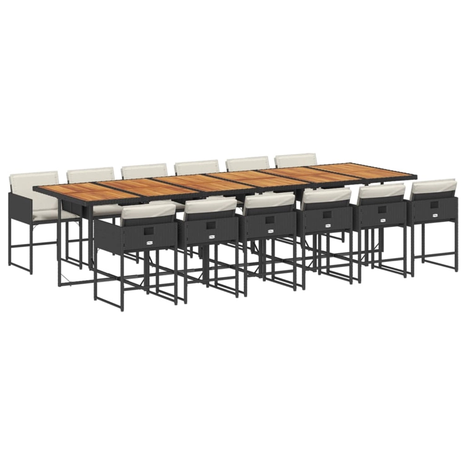 vidaXL 13-tlg Garten-Essgruppe mit Kissen Schwarz Poly Rattan Modell 19 vidaXL 13-tlg Garten-Essgruppe mit Kissen Schwarz Poly Rattan Modell 19 von VIDAXL