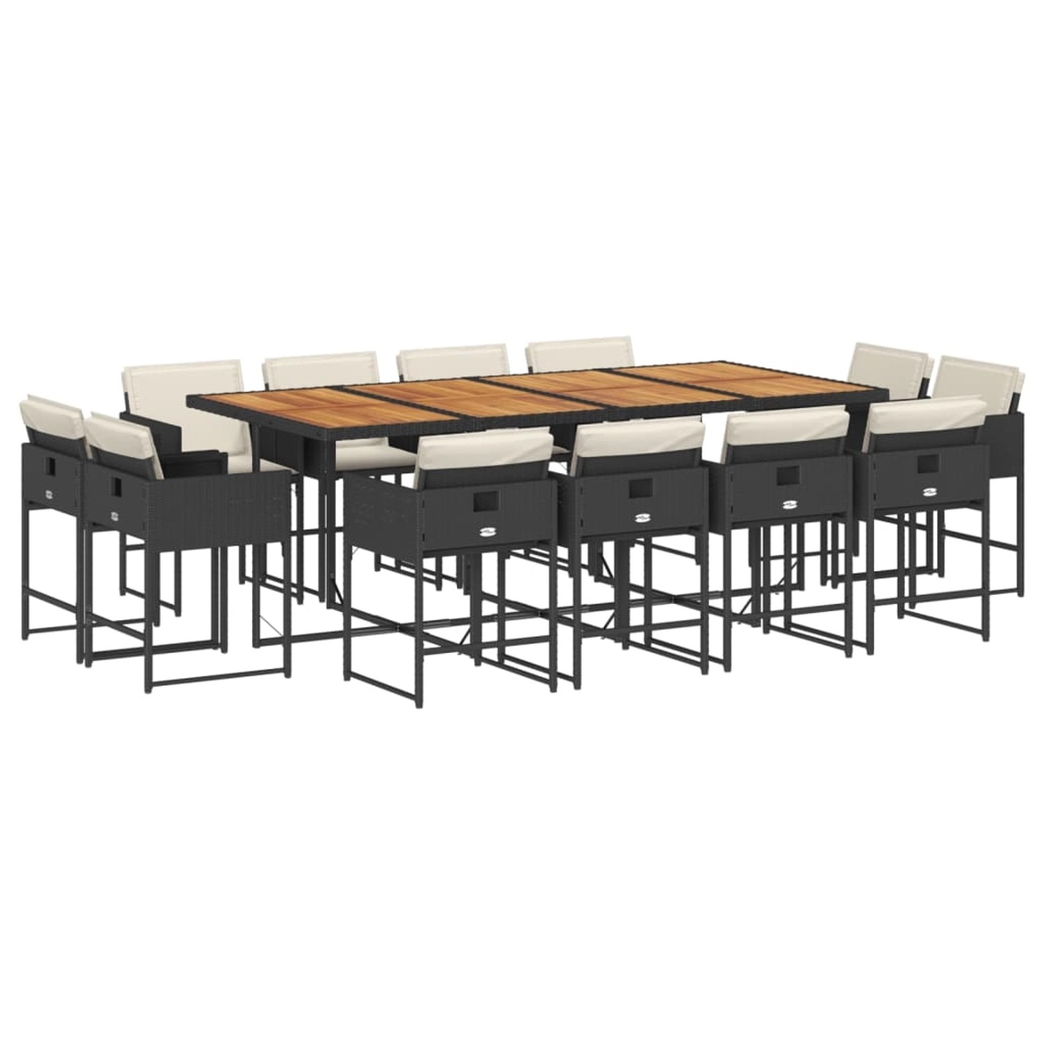vidaXL 13-tlg Garten-Essgruppe mit Kissen Schwarz Poly Rattan Modell 20 vidaXL 13-tlg Garten-Essgruppe mit Kissen Schwarz Poly Rattan Modell 20 von VIDAXL