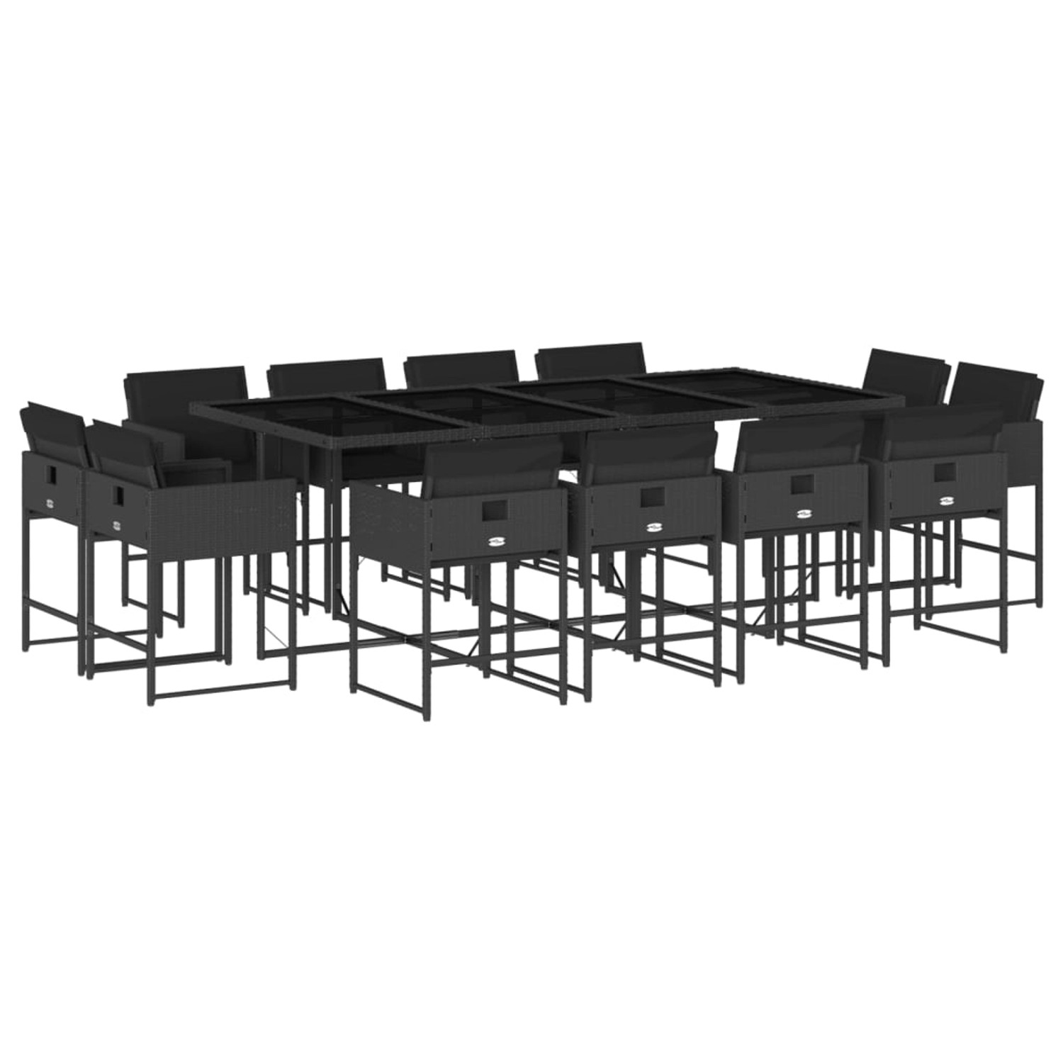 vidaXL 13-tlg Garten-Essgruppe mit Kissen Schwarz Poly Rattan Modell 21 vidaXL 13-tlg Garten-Essgruppe mit Kissen Schwarz Poly Rattan Modell 21 von VIDAXL