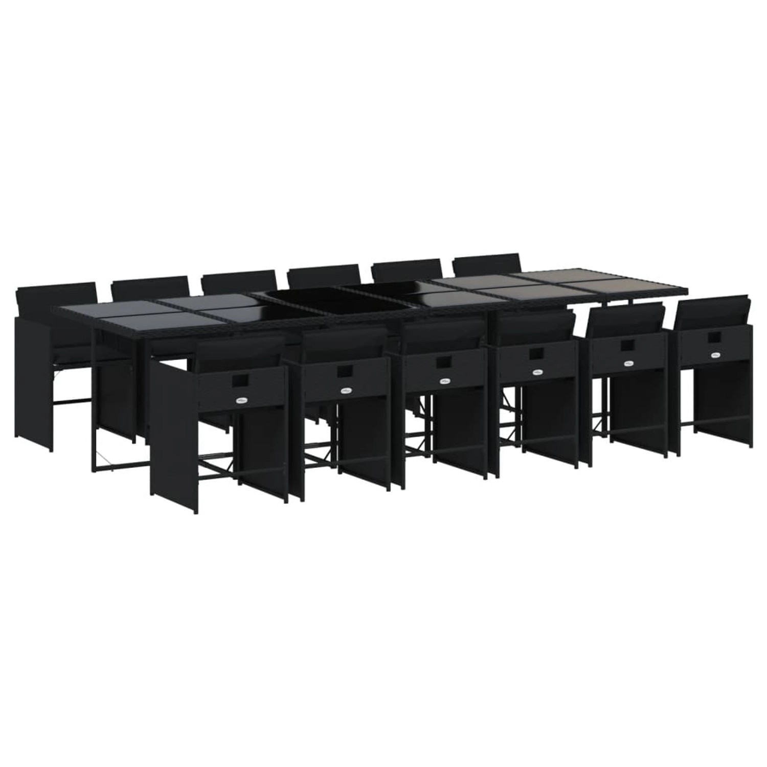 vidaXL 13-tlg Garten-Essgruppe mit Kissen Schwarz Poly Rattan Modell 35 vidaXL 13-tlg Garten-Essgruppe mit Kissen Schwarz Poly Rattan Modell 35 von VIDAXL