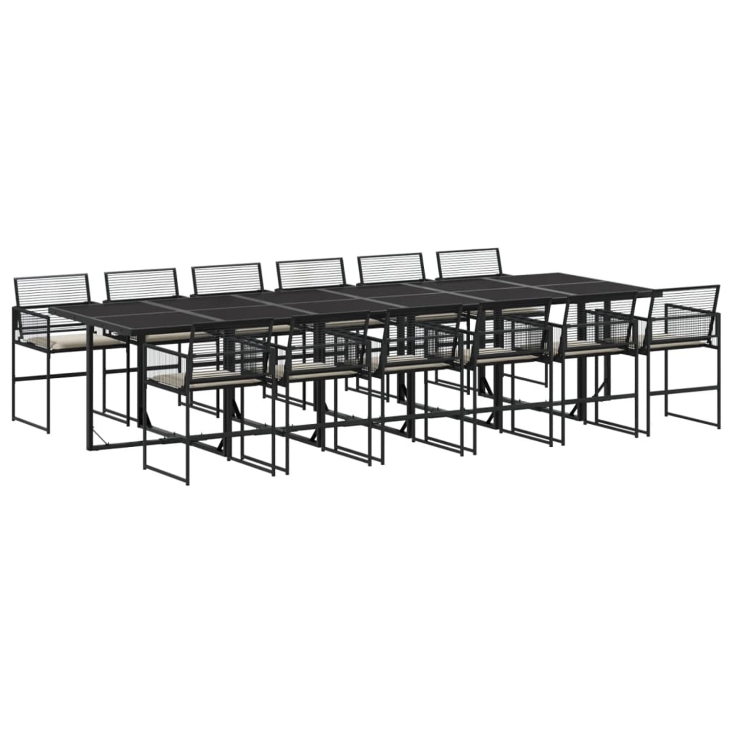 vidaXL 13-tlg Garten-Essgruppe mit Kissen Schwarz Poly Rattan Modell 38 vidaXL 13-tlg Garten-Essgruppe mit Kissen Schwarz Poly Rattan Modell 38 von VIDAXL