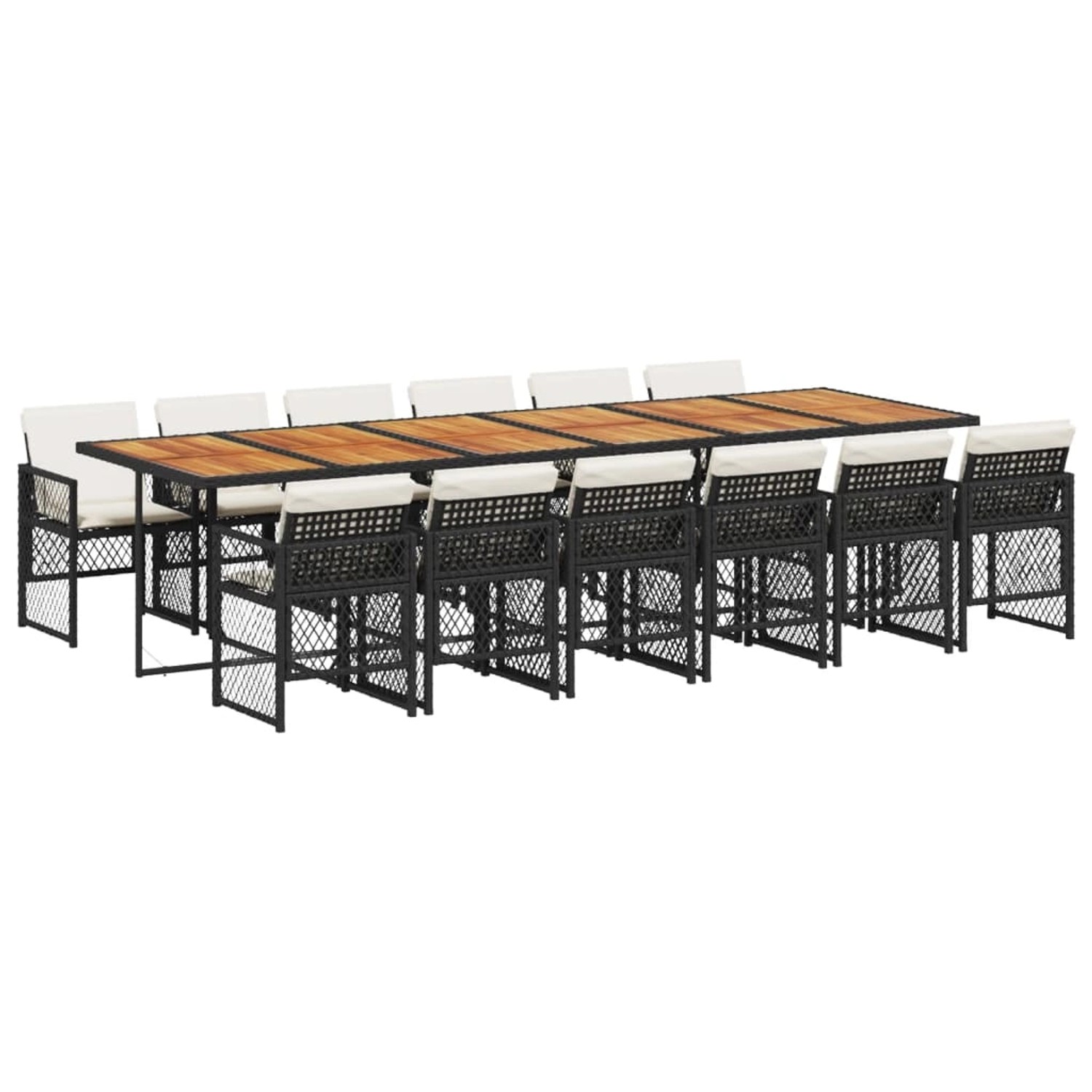 vidaXL 13-tlg Garten-Essgruppe mit Kissen Schwarz Poly Rattan Modell 46 vidaXL 13-tlg Garten-Essgruppe mit Kissen Schwarz Poly Rattan Modell 46 von VIDAXL