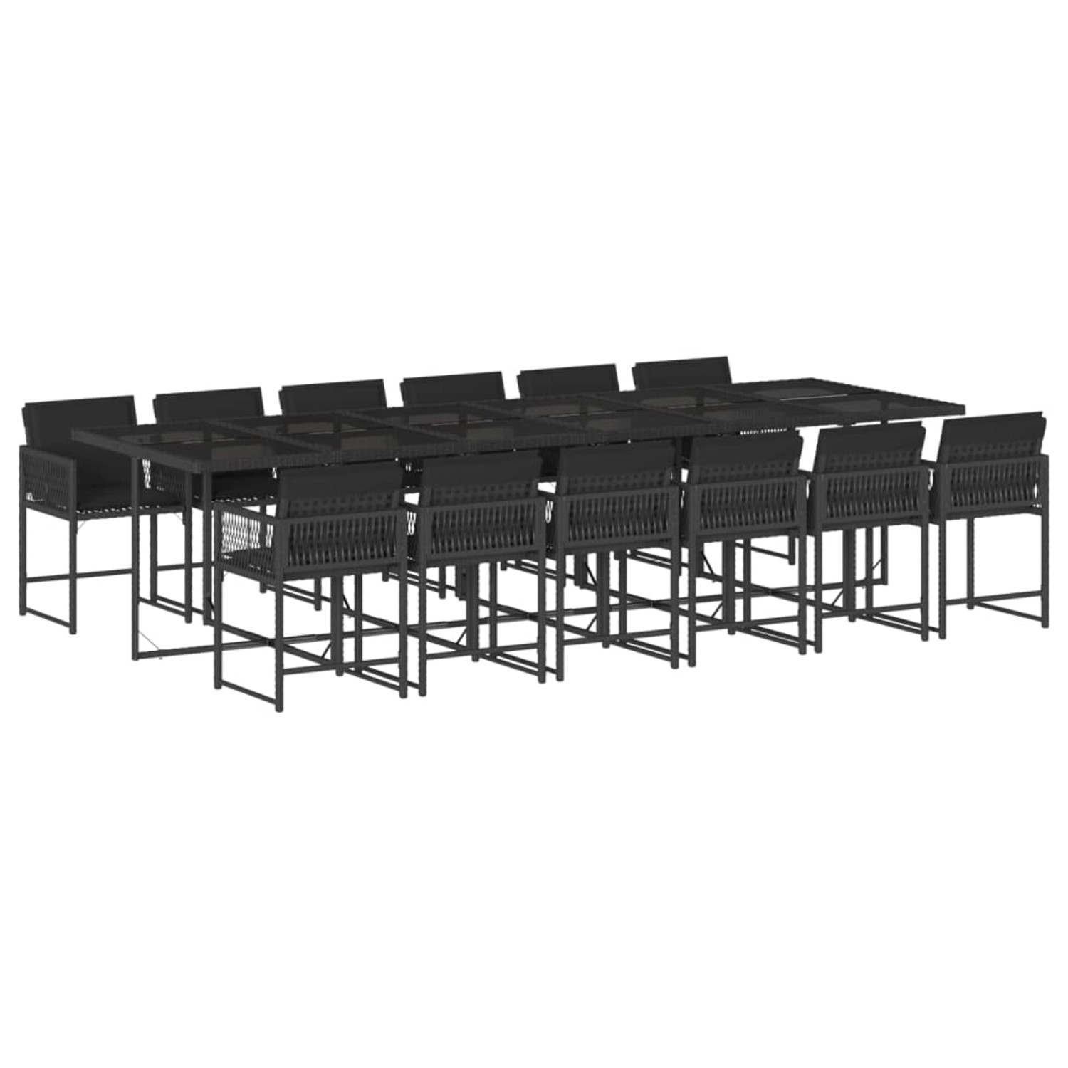 vidaXL 13-tlg Garten-Essgruppe mit Kissen Schwarz Poly Rattan Modell 8 vidaXL 13-tlg Garten-Essgruppe mit Kissen Schwarz Poly Rattan Modell 8 von VIDAXL
