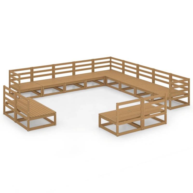 vidaXL 13-tlg Garten-Lounge-Set Honigbraun Massivholz Kiefer Modell 4 von VIDAXL