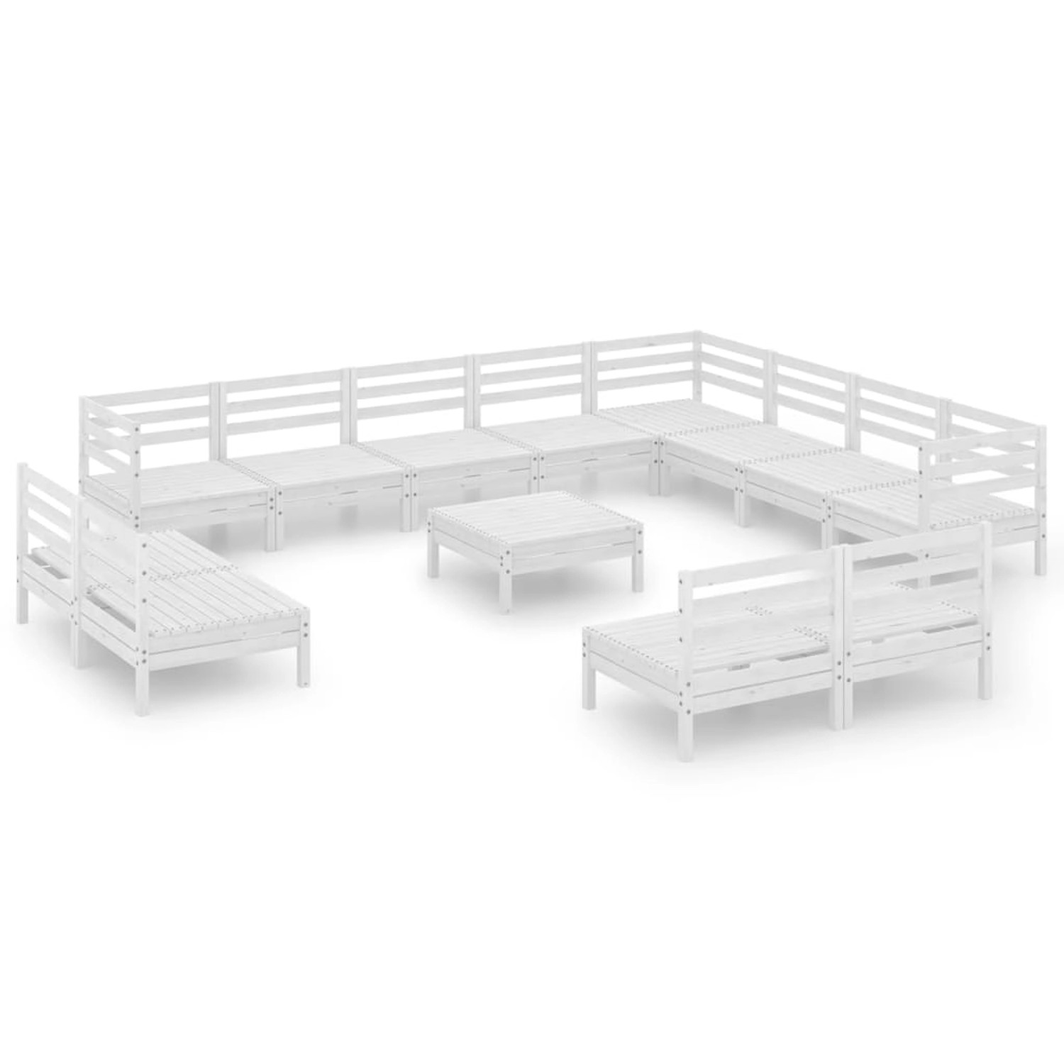 vidaXL 13-tlg Garten-Lounge-Set Massivholz Kiefer Weiß Modell 1 vidaXL 13-tlg Garten-Lounge-Set Massivholz Kiefer Weiß Modell 1 von VIDAXL