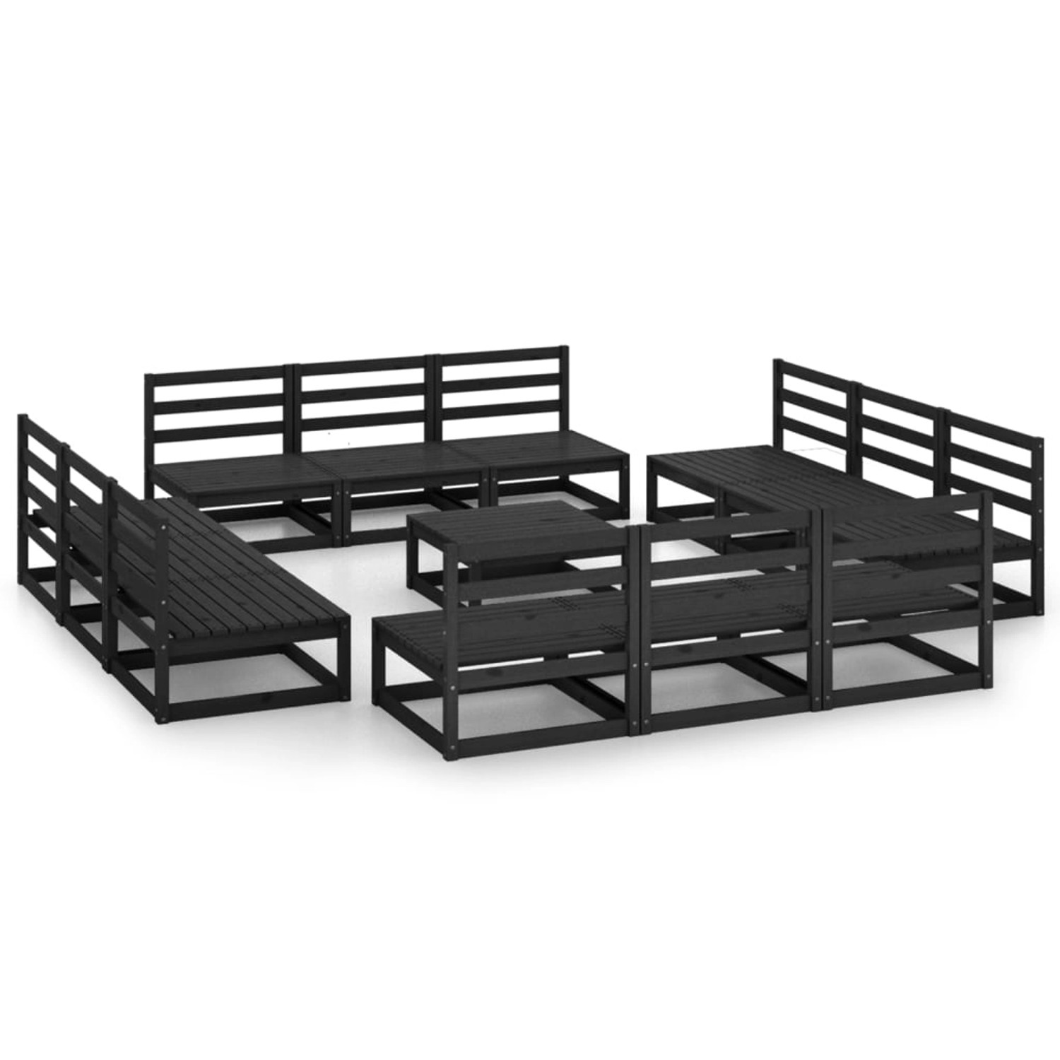 vidaXL 13-tlg Garten-Lounge-Set Schwarz Massivholz Kiefer Modell 1 vidaXL 13-tlg Garten-Lounge-Set Schwarz Massivholz Kiefer Modell 1 von VIDAXL