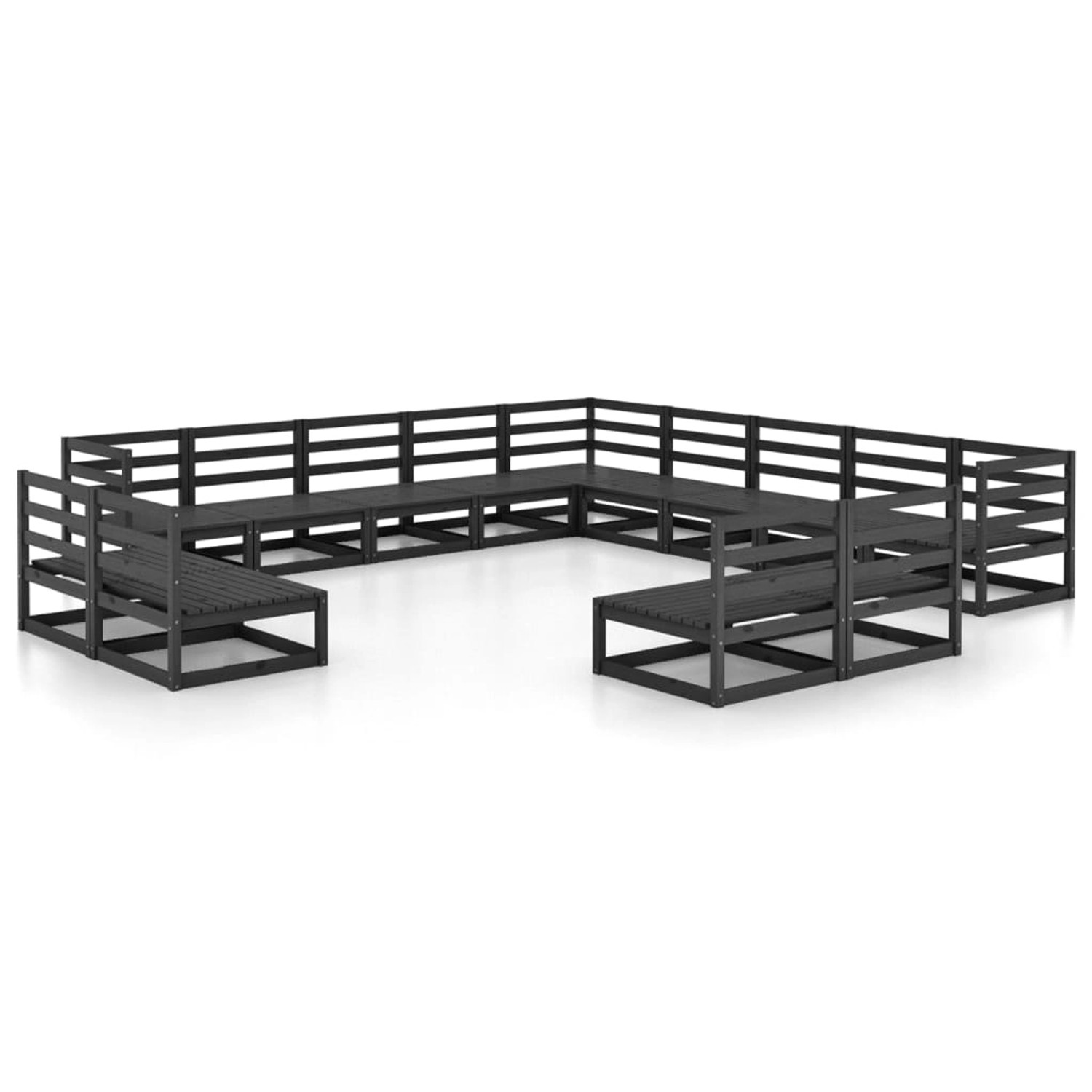 vidaXL 13-tlg Garten-Lounge-Set Schwarz Massivholz Kiefer Modell 3 vidaXL 13-tlg Garten-Lounge-Set Schwarz Massivholz Kiefer Modell 3 von VIDAXL