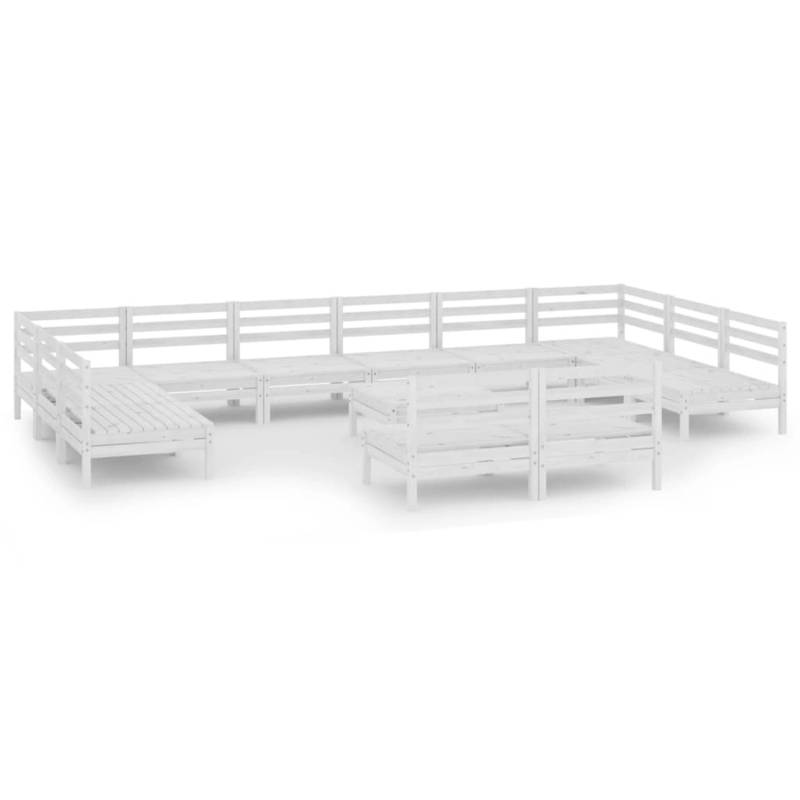 vidaXL 13-tlg Garten-Lounge-Set Weiß Massivholz Kiefer Modell 1 von VIDAXL