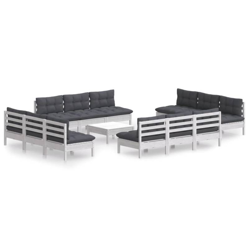 vidaXL 13-tlg Garten-Lounge-Set mit Anthrazit Kissen Kiefernholz Modell 1 von VIDAXL