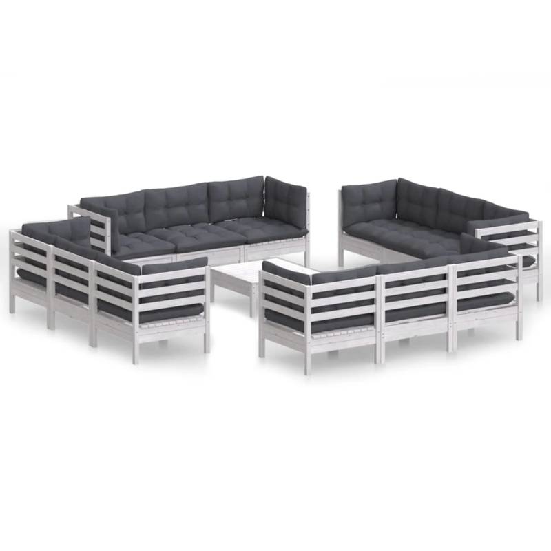 vidaXL 13-tlg Garten-Lounge-Set mit Anthrazit Kissen Kiefernholz Modell 4 von VIDAXL
