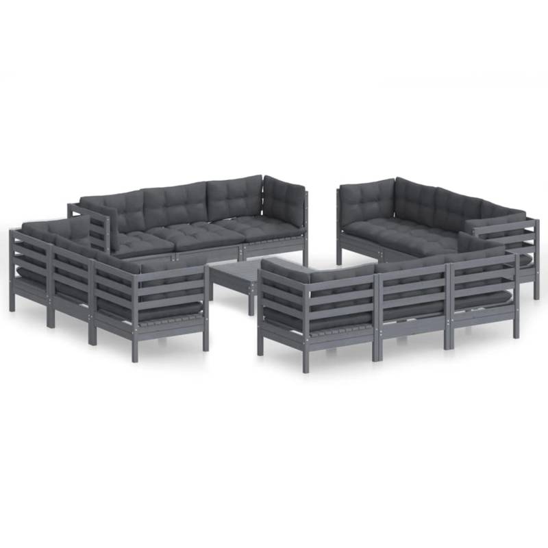 vidaXL 13-tlg Garten-Lounge-Set mit Anthrazit Kissen Kiefernholz Modell 5 von VIDAXL