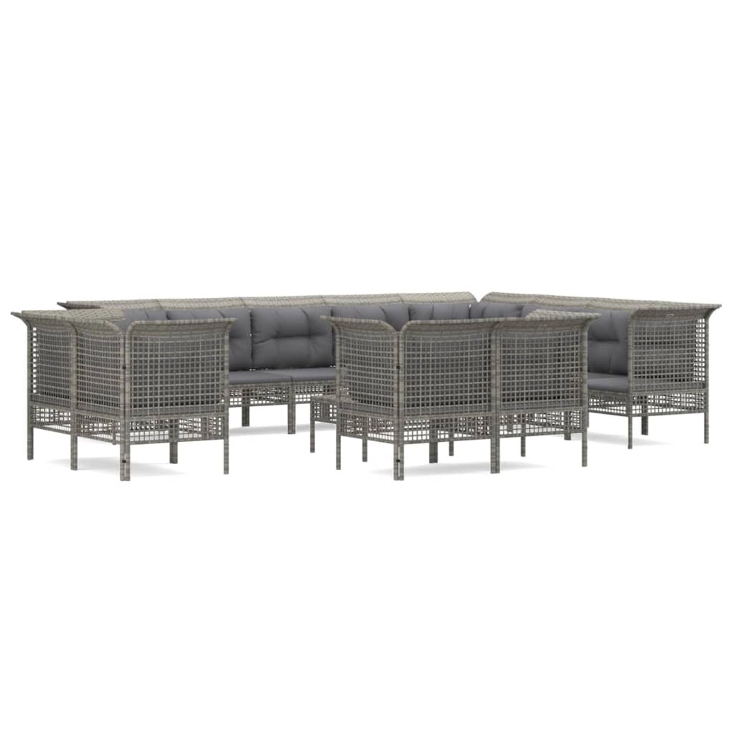 vidaXL 13-tlg Garten-Lounge-Set mit Kissen Grau Poly Rattan Modell 29 vidaXL 13-tlg Garten-Lounge-Set mit Kissen Grau Poly Rattan Modell 29 von VIDAXL