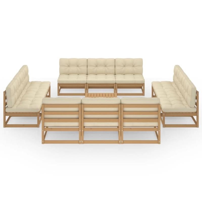 vidaXL 13-tlg Garten-Lounge-Set mit Kissen Kiefer Massivholz Modell 13 von VIDAXL