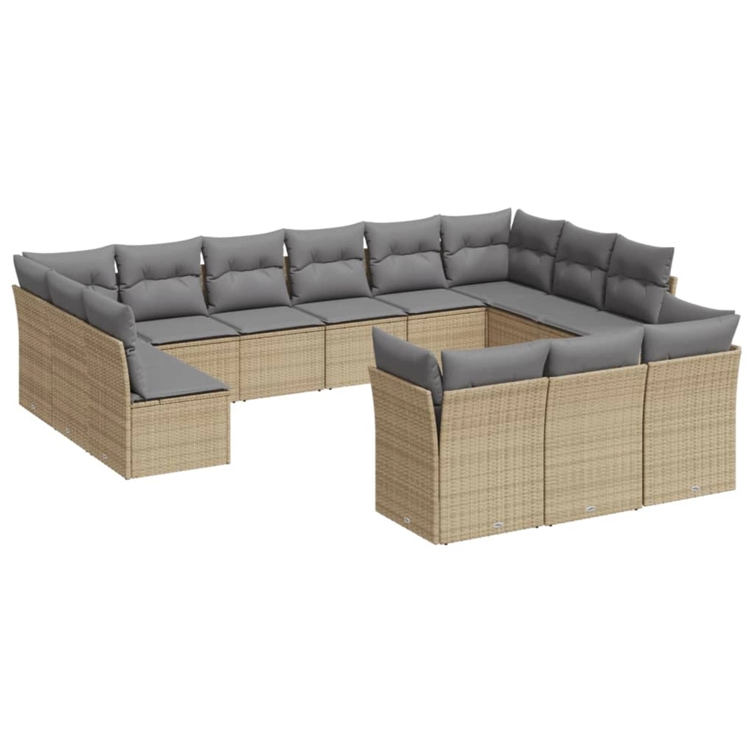 vidaXL 13-tlg Garten-Sofagarnitur mit Kissen Beige Poly Rattan Modell 12 vidaXL 13-tlg Garten-Sofagarnitur mit Kissen Beige Poly Rattan Modell 12 von VIDAXL