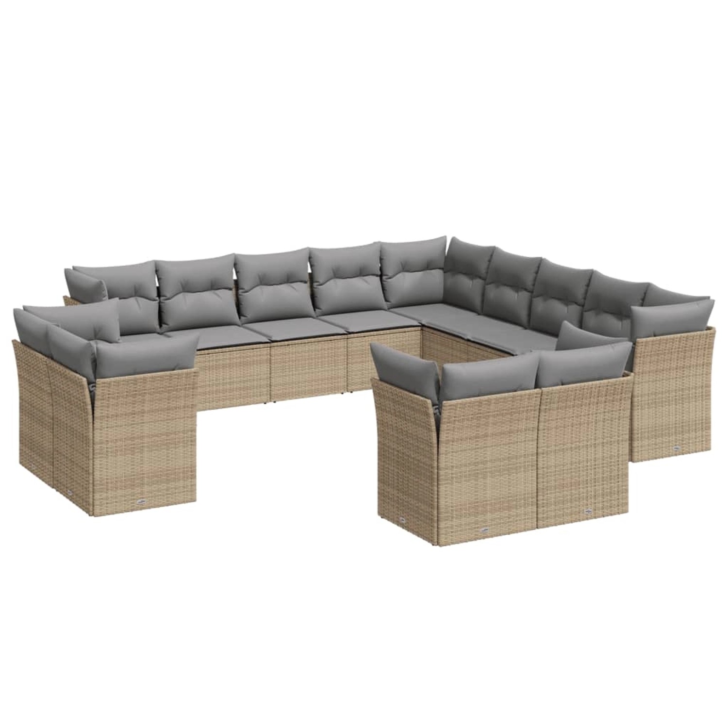 vidaXL 13-tlg Garten-Sofagarnitur mit Kissen Beige Poly Rattan Modell 2 vidaXL 13-tlg Garten-Sofagarnitur mit Kissen Beige Poly Rattan Modell 2 von VIDAXL