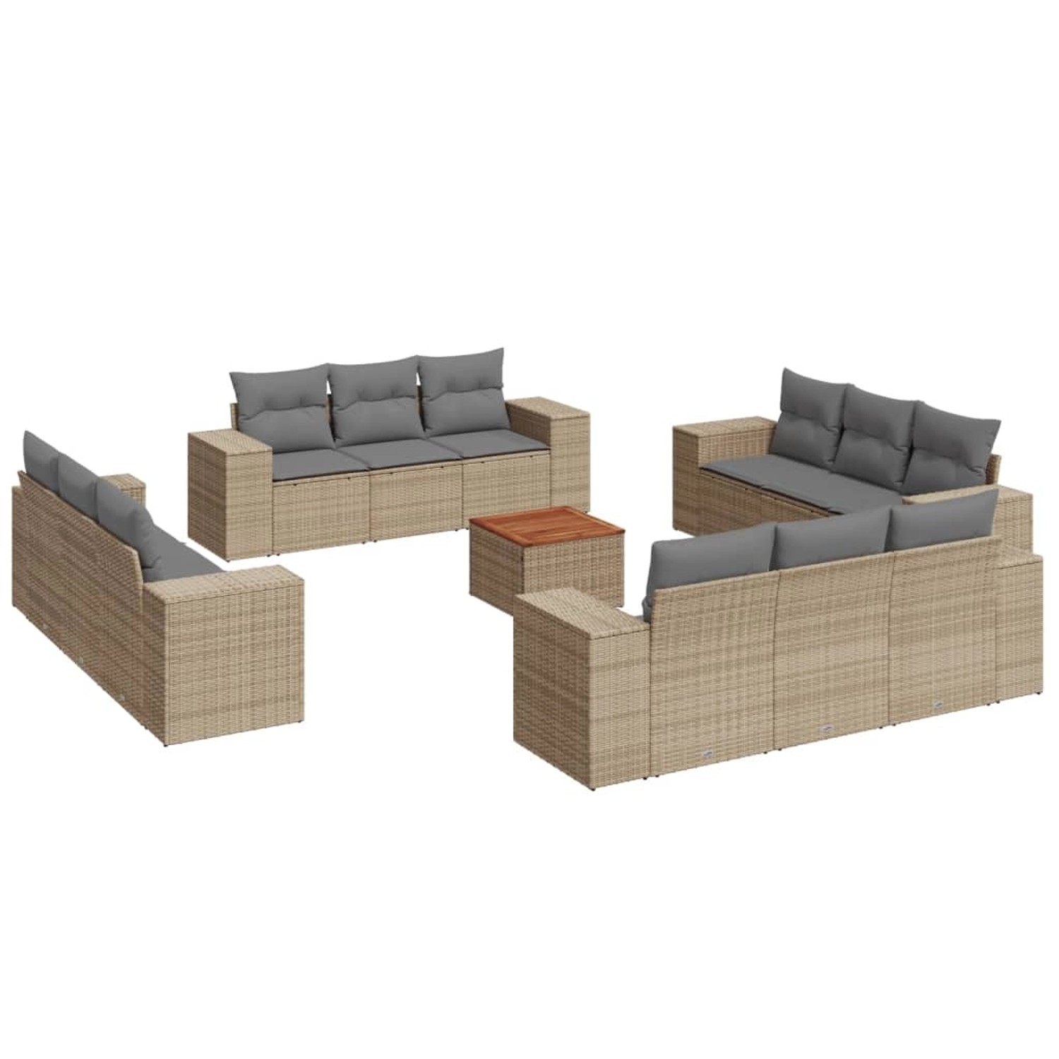 vidaXL 13-tlg Garten-Sofagarnitur mit Kissen Beige Poly Rattan Modell 26 vidaXL 13-tlg Garten-Sofagarnitur mit Kissen Beige Poly Rattan Modell 26 von VIDAXL