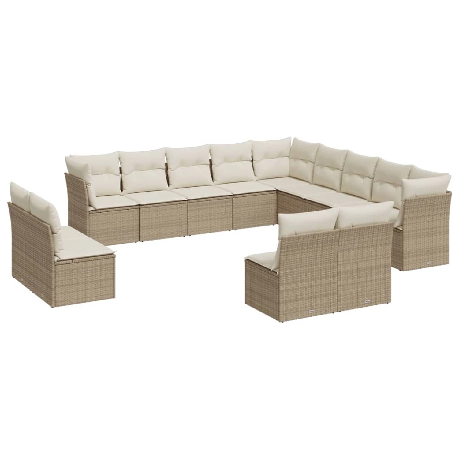 vidaXL 13-tlg Garten-Sofagarnitur mit Kissen Beige Poly Rattan Modell 40 vidaXL 13-tlg Garten-Sofagarnitur mit Kissen Beige Poly Rattan Modell 40 von VIDAXL