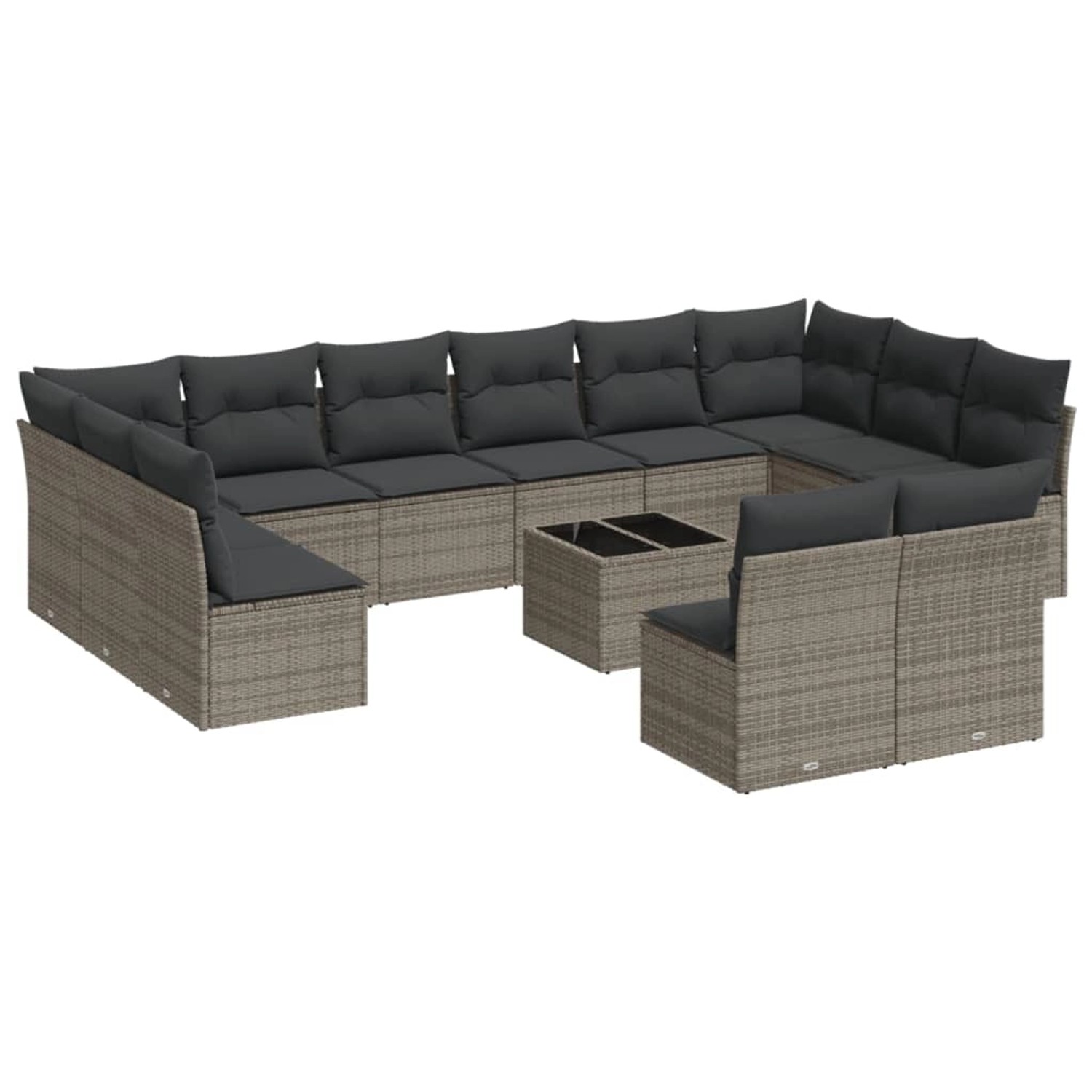 vidaXL 13-tlg Garten-Sofagarnitur mit Kissen Grau Poly Rattan Modell 23 vidaXL 13-tlg Garten-Sofagarnitur mit Kissen Grau Poly Rattan Modell 23 von VIDAXL