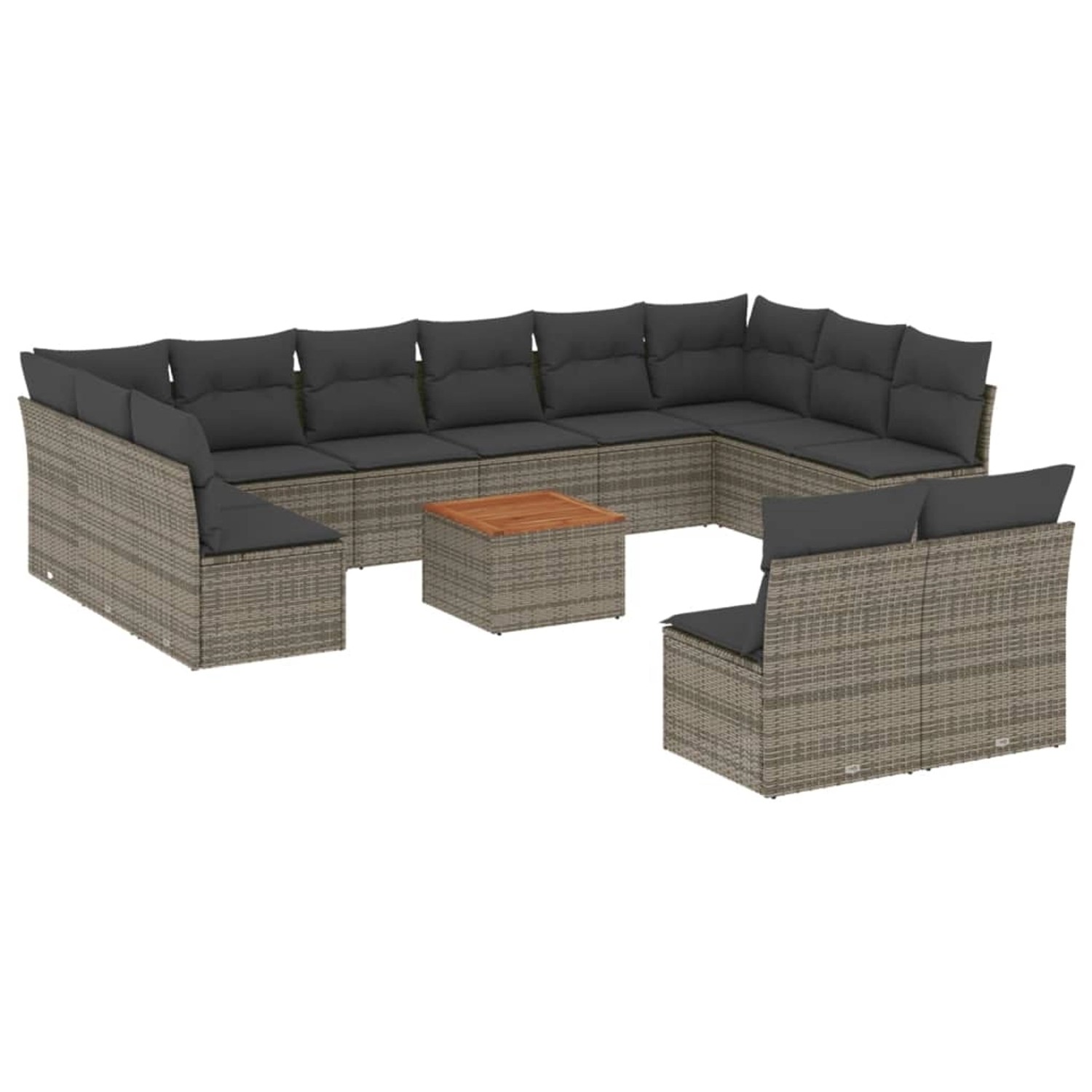 vidaXL 13-tlg Garten-Sofagarnitur mit Kissen Grau Poly Rattan Modell 32 vidaXL 13-tlg Garten-Sofagarnitur mit Kissen Grau Poly Rattan Modell 32 von VIDAXL