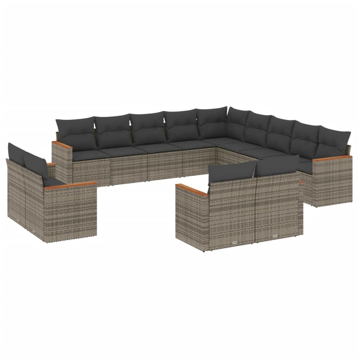 vidaXL 13-tlg Garten-Sofagarnitur mit Kissen Grau Poly Rattan Modell 40 vidaXL 13-tlg Garten-Sofagarnitur mit Kissen Grau Poly Rattan Modell 40 von VIDAXL