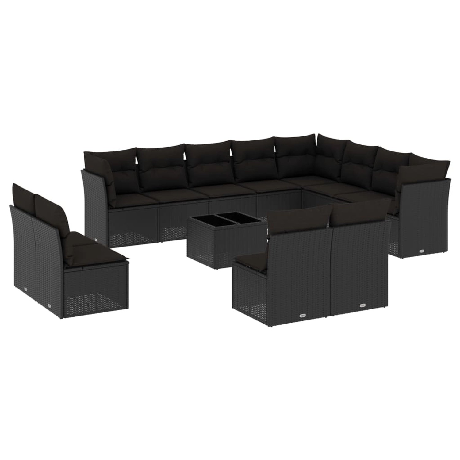 vidaXL 13-tlg Garten-Sofagarnitur mit Kissen Schwarz Poly Rattan Modell 26 vidaXL 13-tlg Garten-Sofagarnitur mit Kissen Schwarz Poly Rattan Modell 26 von VIDAXL