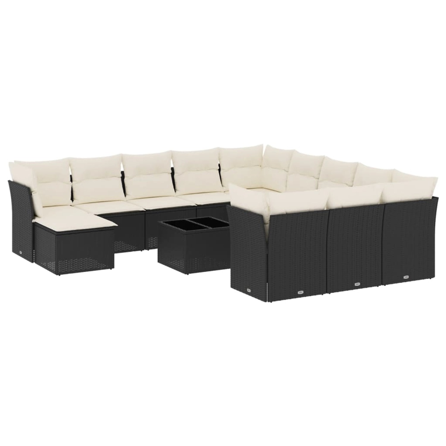 vidaXL 13-tlg Garten-Sofagarnitur mit Kissen Schwarz Poly Rattan Modell 3 vidaXL 13-tlg Garten-Sofagarnitur mit Kissen Schwarz Poly Rattan Modell 3 von VIDAXL