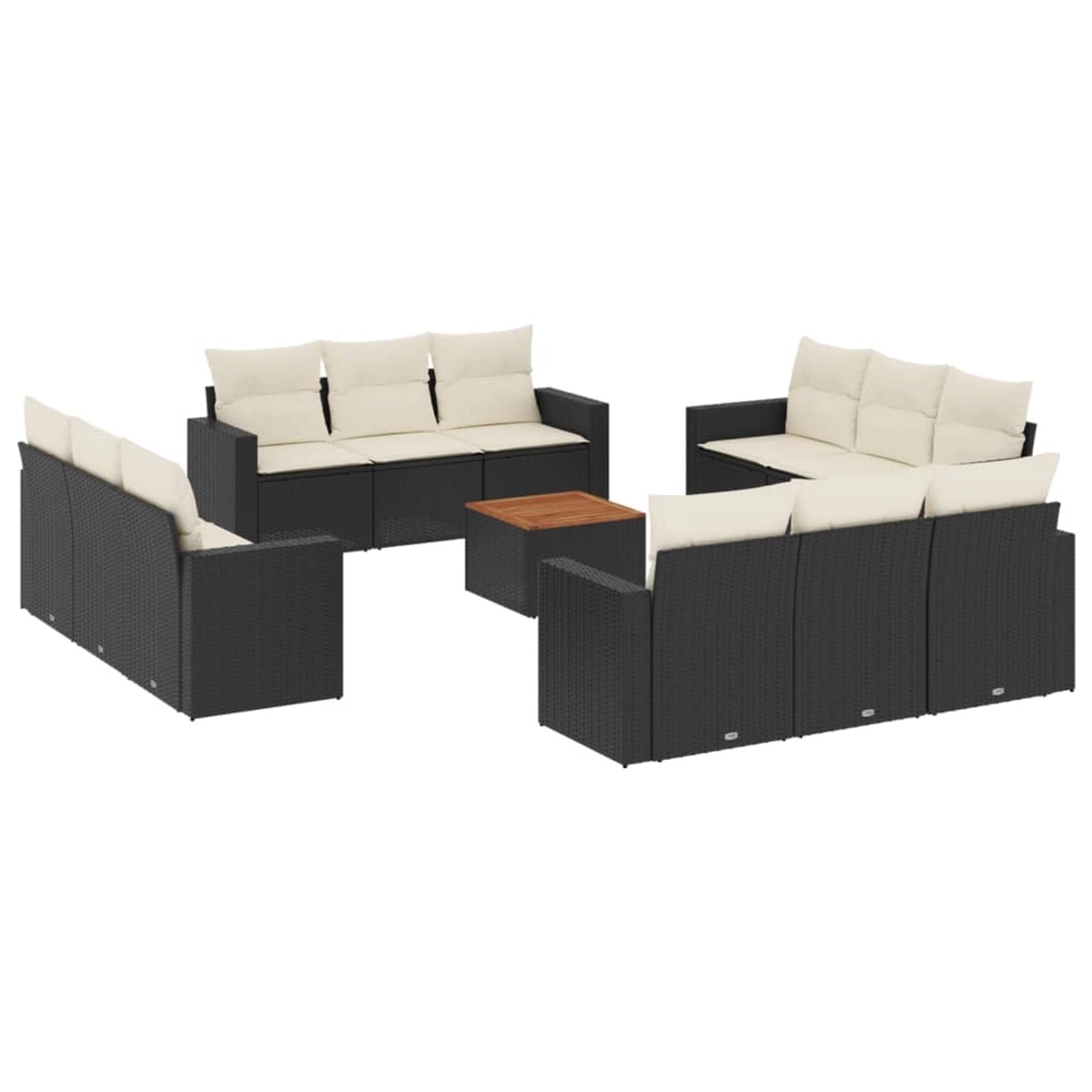 vidaXL 13-tlg Garten-Sofagarnitur mit Kissen Schwarz Poly Rattan Modell 32 vidaXL 13-tlg Garten-Sofagarnitur mit Kissen Schwarz Poly Rattan Modell 32 von VIDAXL