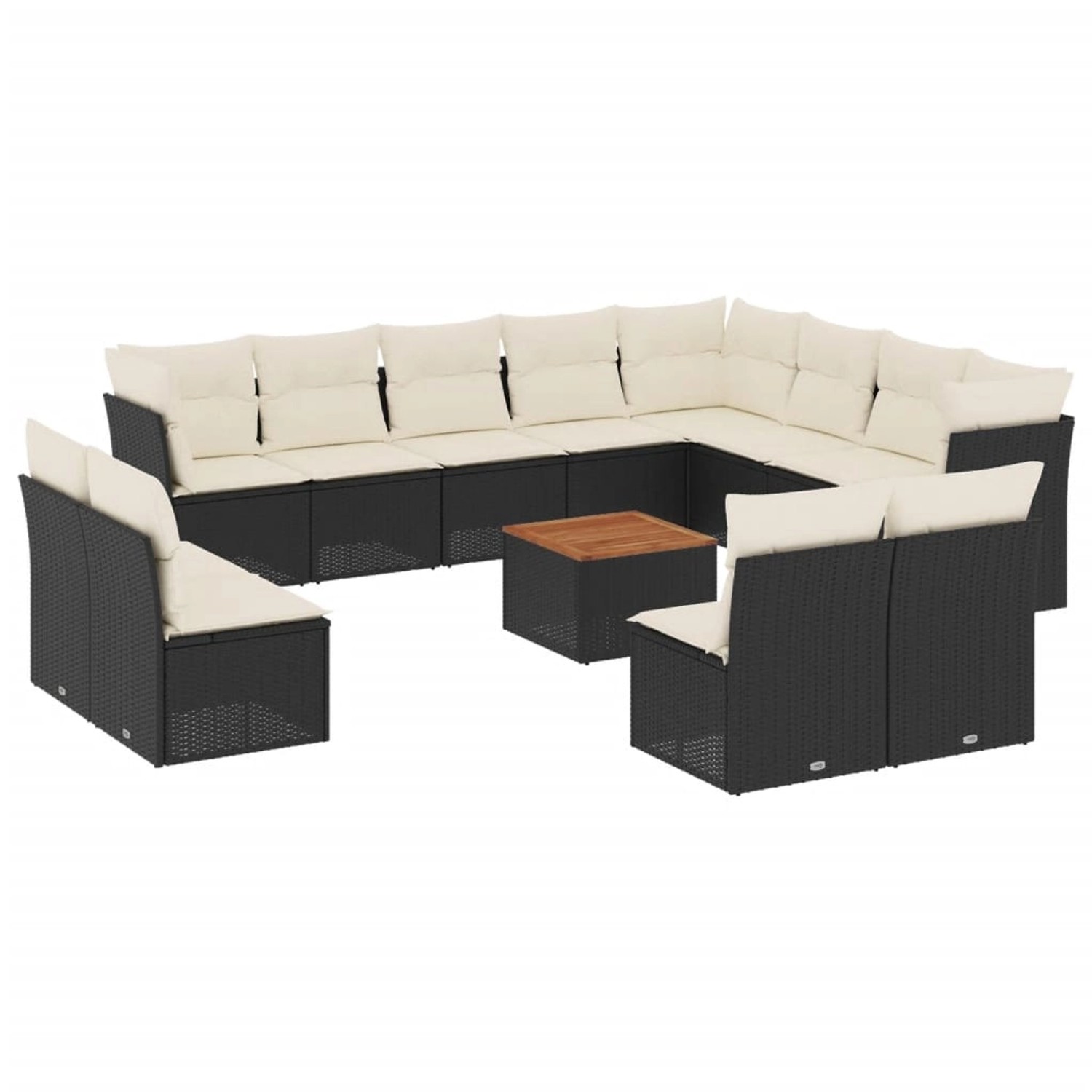 vidaXL 13-tlg Garten-Sofagarnitur mit Kissen Schwarz Poly Rattan Modell 40 vidaXL 13-tlg Garten-Sofagarnitur mit Kissen Schwarz Poly Rattan Modell 40 von VIDAXL