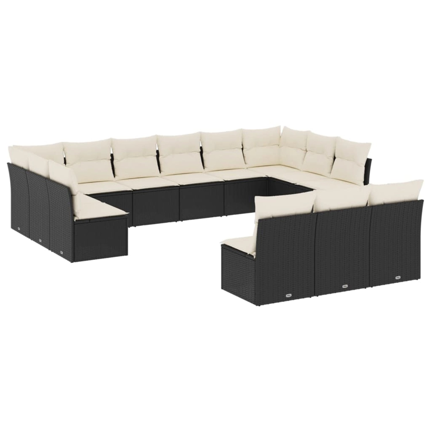 vidaXL 13-tlg Garten-Sofagarnitur mit Kissen Schwarz Poly Rattan Modell 5 vidaXL 13-tlg Garten-Sofagarnitur mit Kissen Schwarz Poly Rattan Modell 5 von VIDAXL