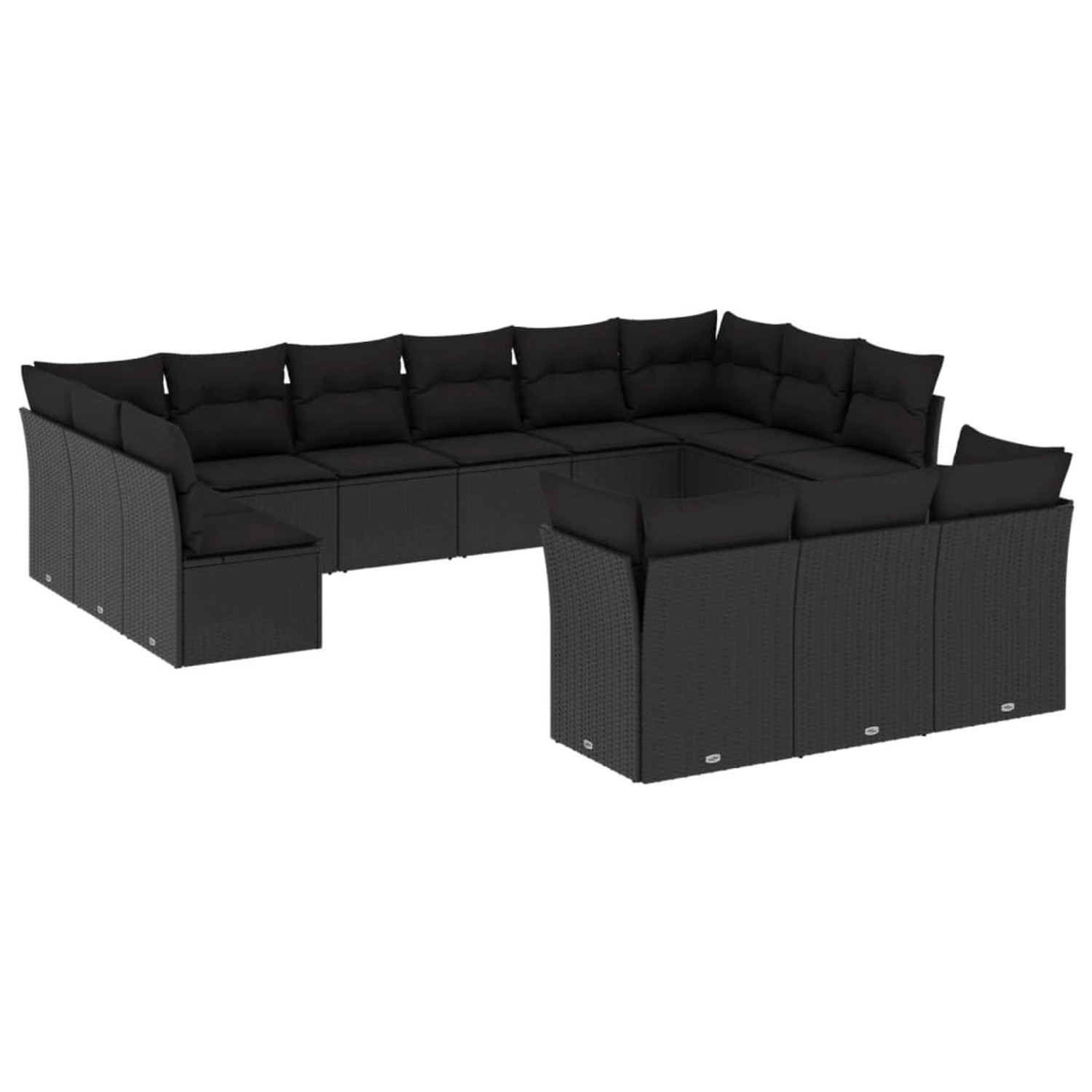 vidaXL 13-tlg Garten-Sofagarnitur mit Kissen Schwarz Poly Rattan Modell 6 vidaXL 13-tlg Garten-Sofagarnitur mit Kissen Schwarz Poly Rattan Modell 6 von VIDAXL