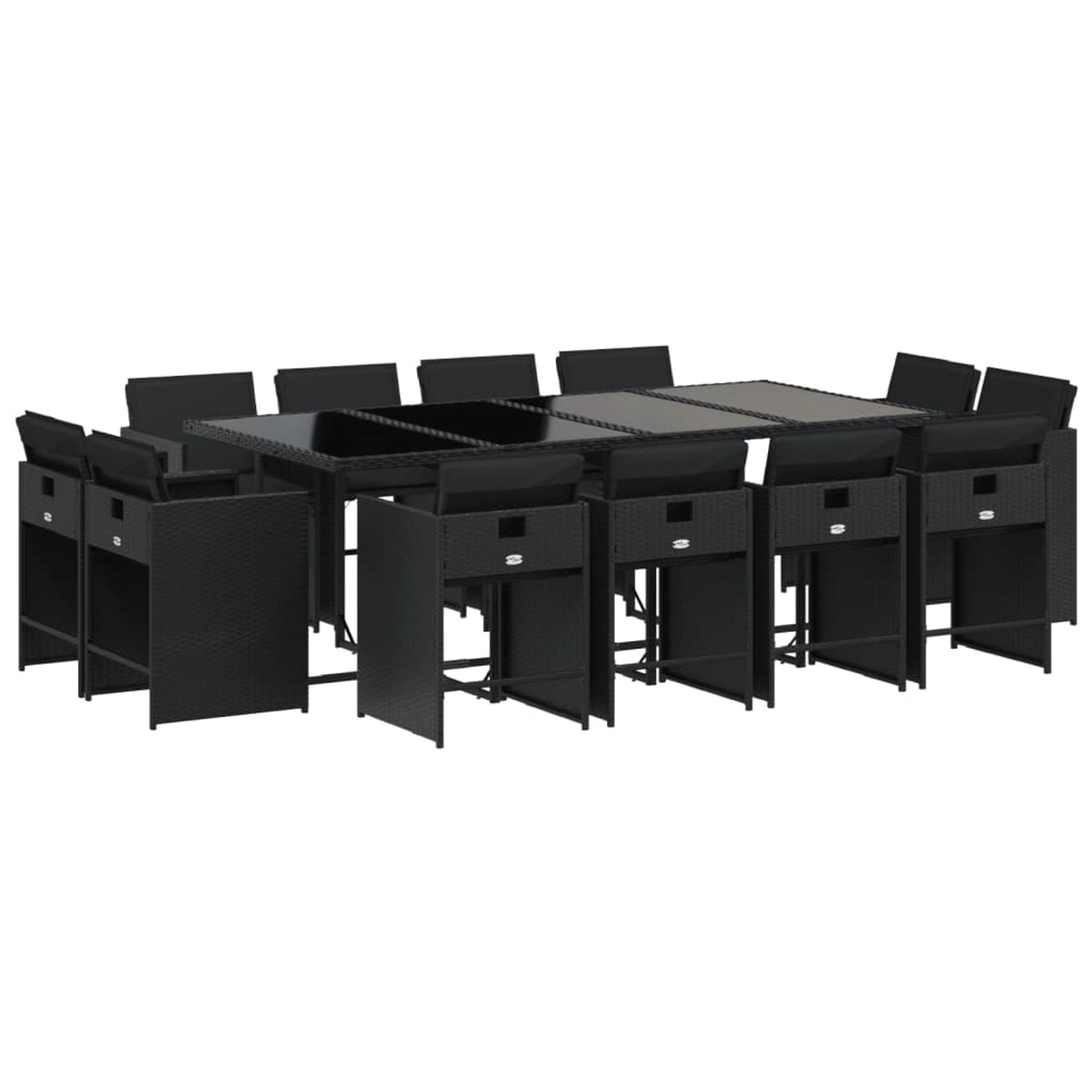 vidaXL 13-tlg. Garten-Essgruppe mit Kissen Schwarz Poly Rattan vidaXL 13-tlg. Garten-Essgruppe mit Kissen Schwarz Poly Rattan von VIDAXL
