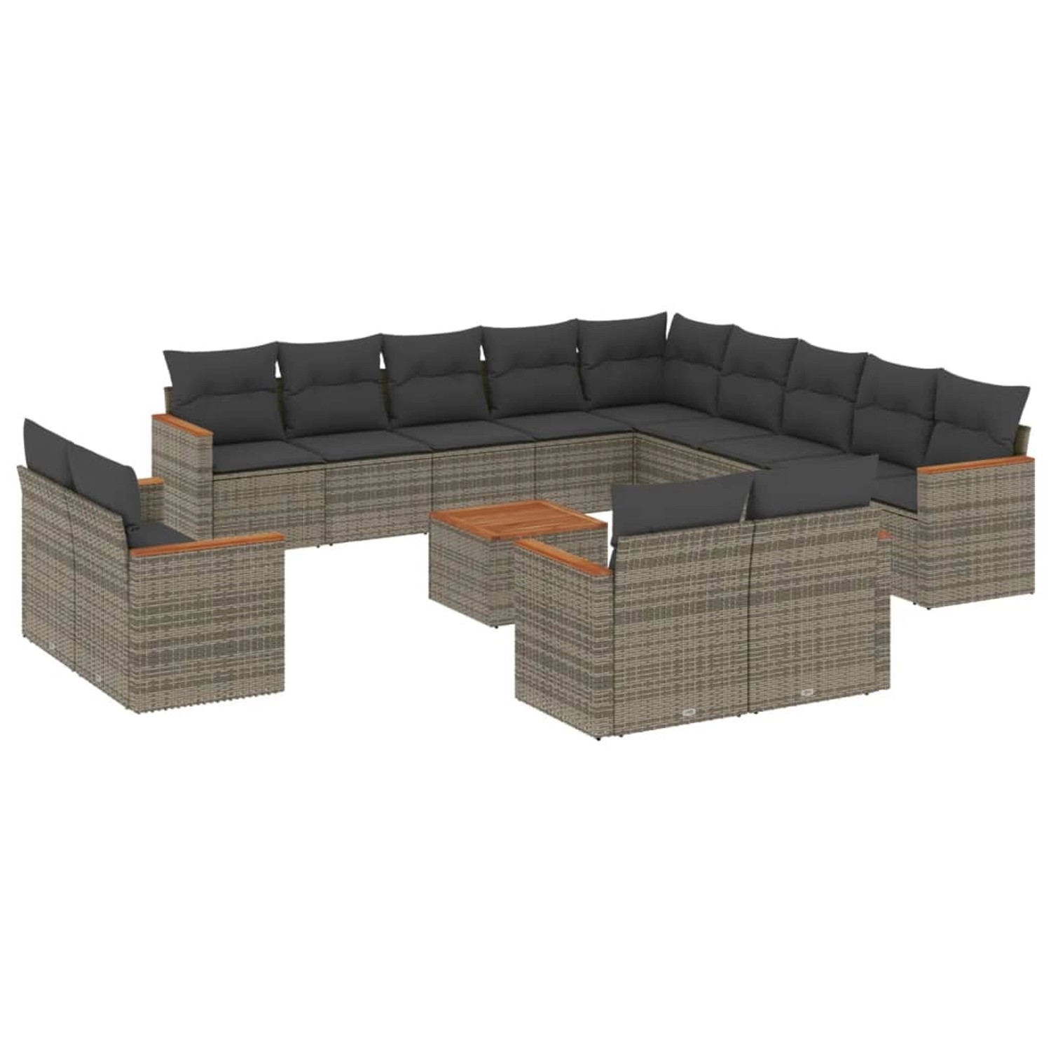 vidaXL 14-tlg Garten-Sofagarnitur mit Kissen Grau Poly Rattan Modell 14 vidaXL 14-tlg Garten-Sofagarnitur mit Kissen Grau Poly Rattan Modell 14 von VIDAXL