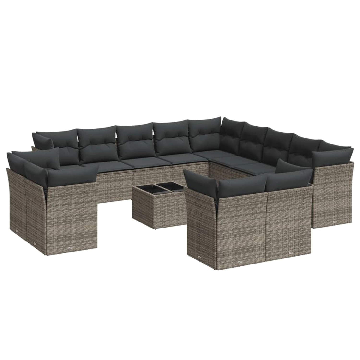 vidaXL 14-tlg Garten-Sofagarnitur mit Kissen Grau Poly Rattan Modell 5 vidaXL 14-tlg Garten-Sofagarnitur mit Kissen Grau Poly Rattan Modell 5 von VIDAXL